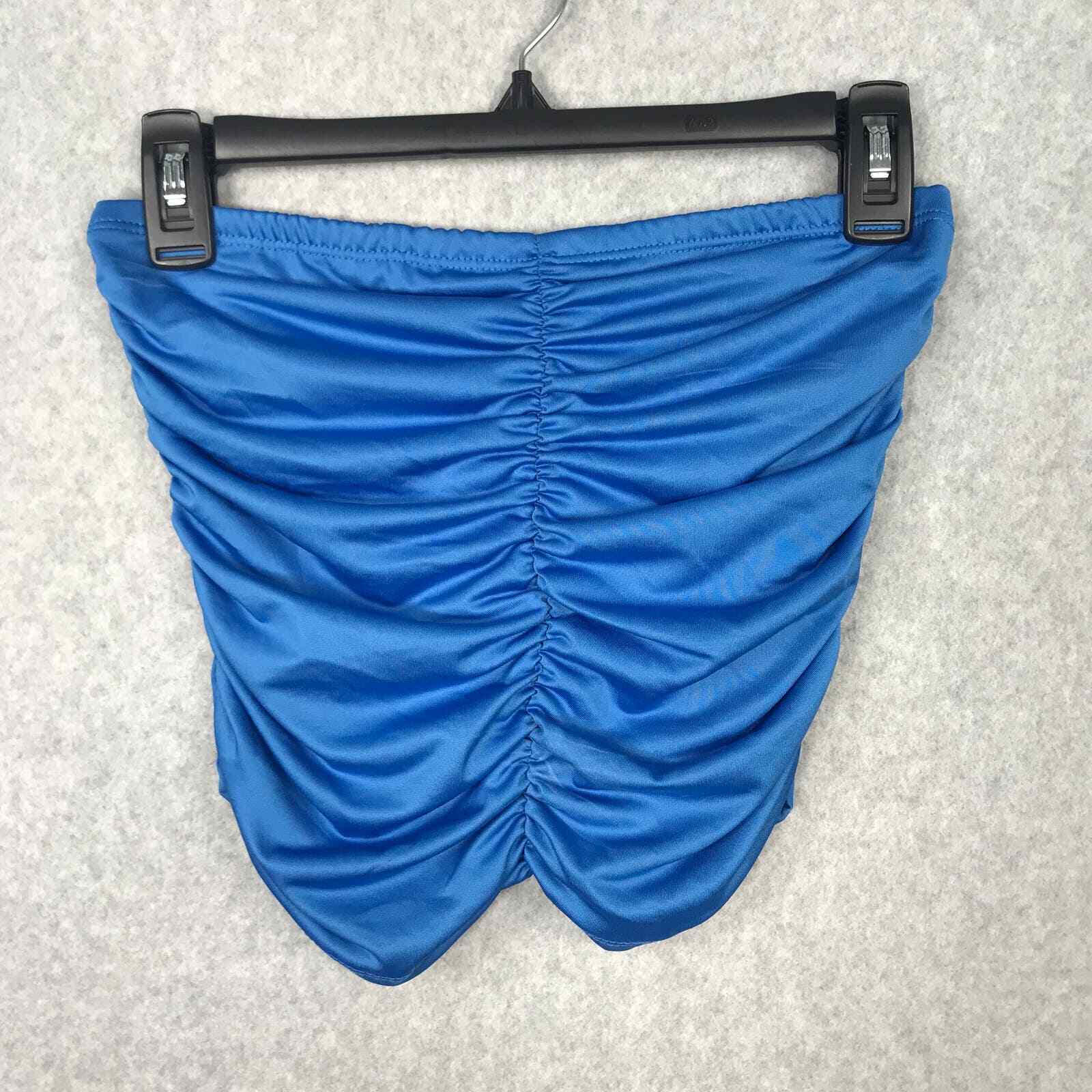 Live in the Moment Tube Top Small Cropped Ruched Shiny Festival Y2K Cyber