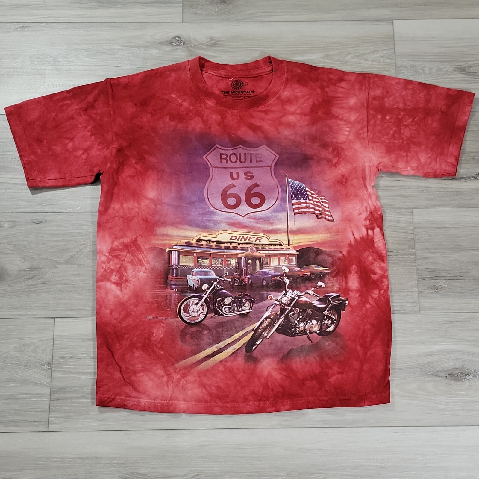 The Mountain T-Shirt Women’s XL Red US Route 66 Graphic Tee S/S Cotton USA