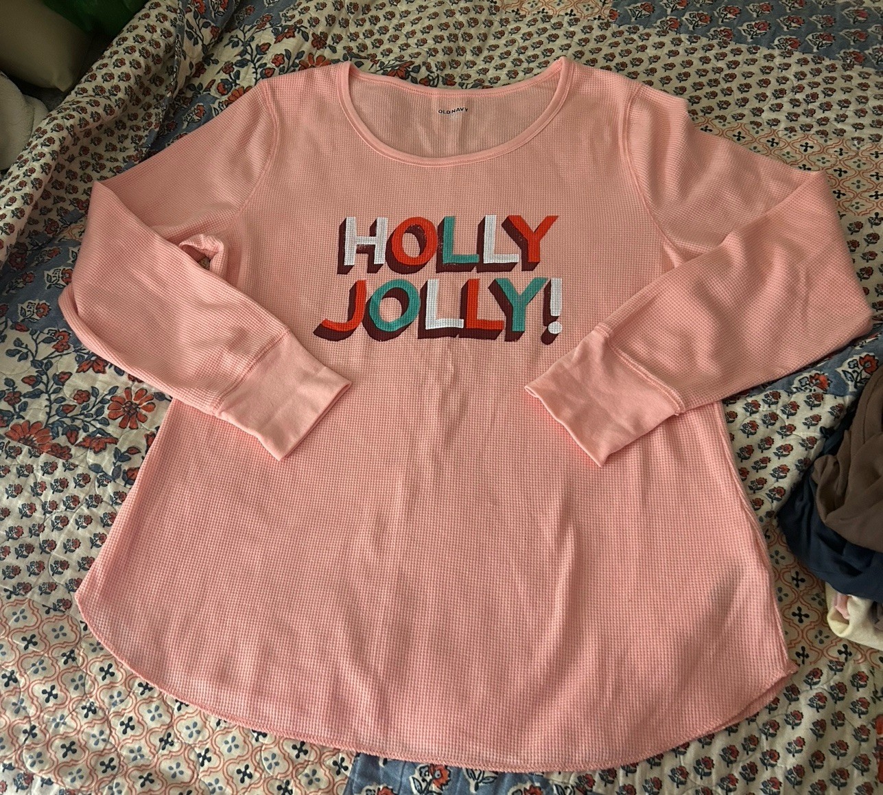 Women’s XL Old Navy Holly Jolly Thermal Shirt~