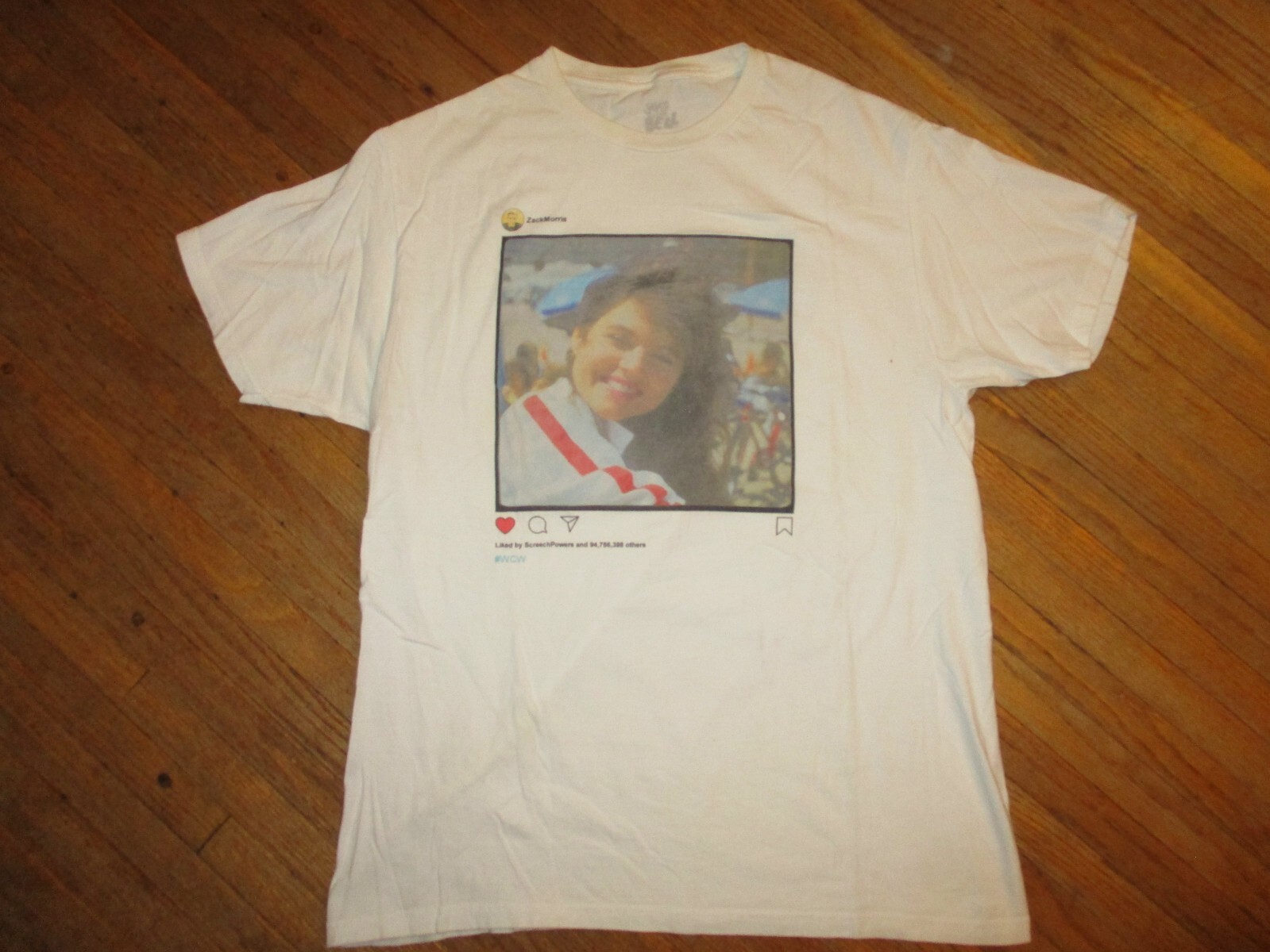 KELLY KAPOWSKI SAVED BY THE BELL T SHIRT Zack Social Media Post Picture LARGE