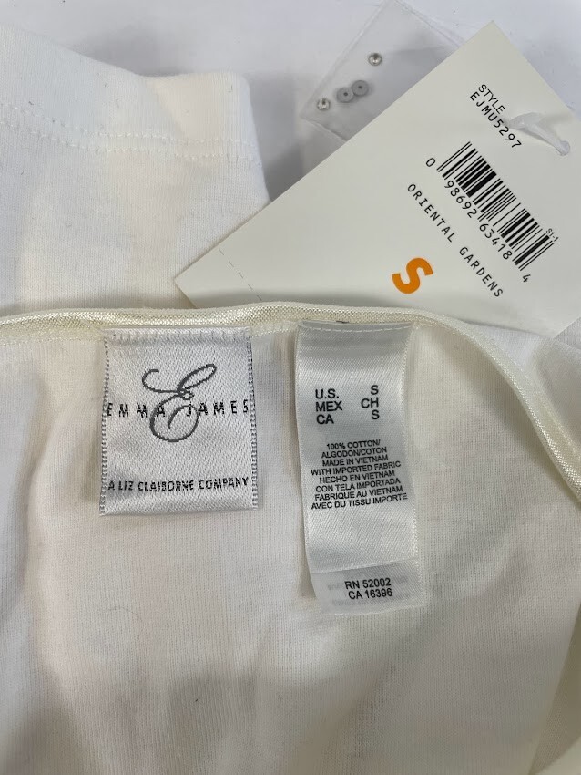 Emma James Oriental Gardens Women’s White Blouse Size S