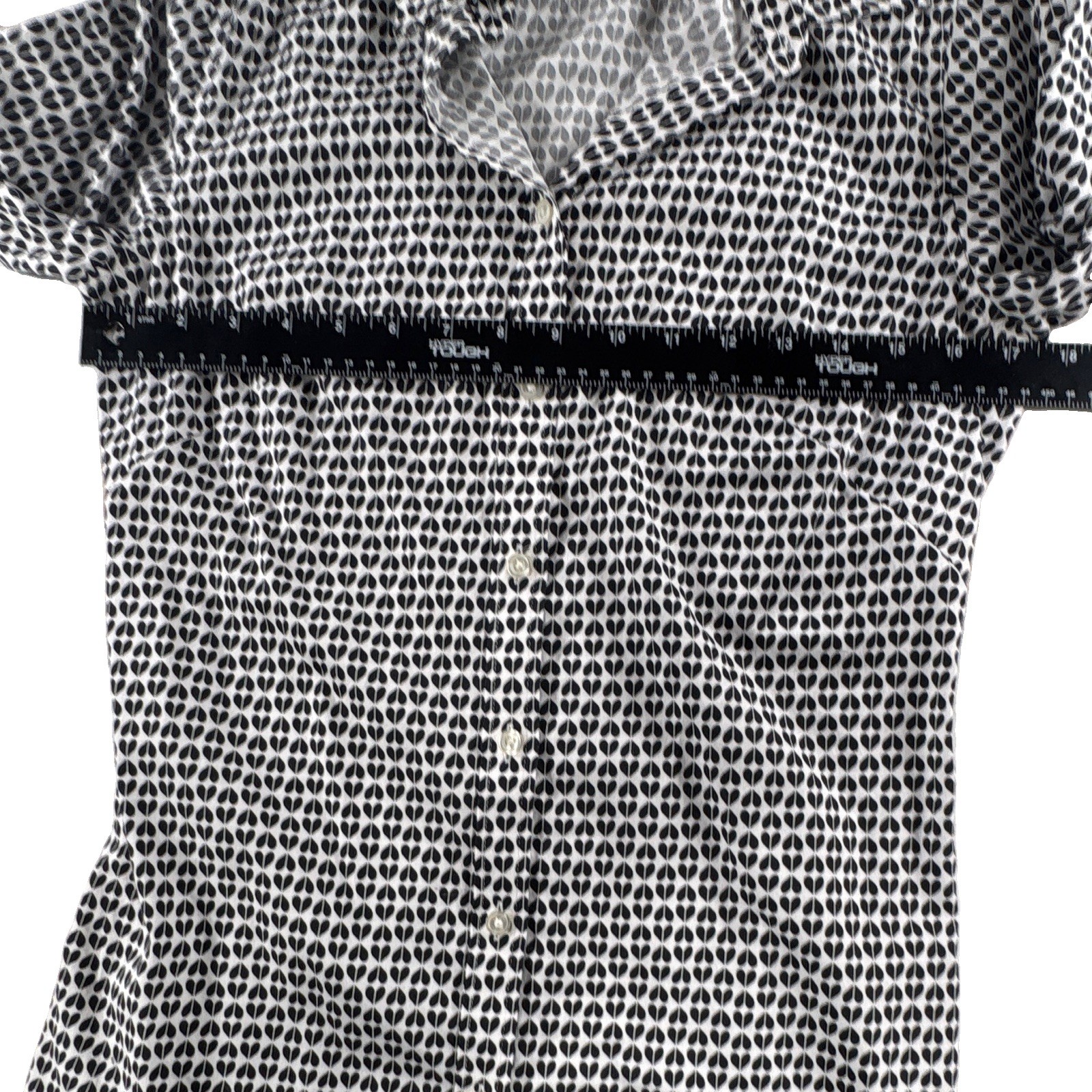 Banana Republic women’s Non-Iron Fitted dress top Black/White Size 8 tall 120