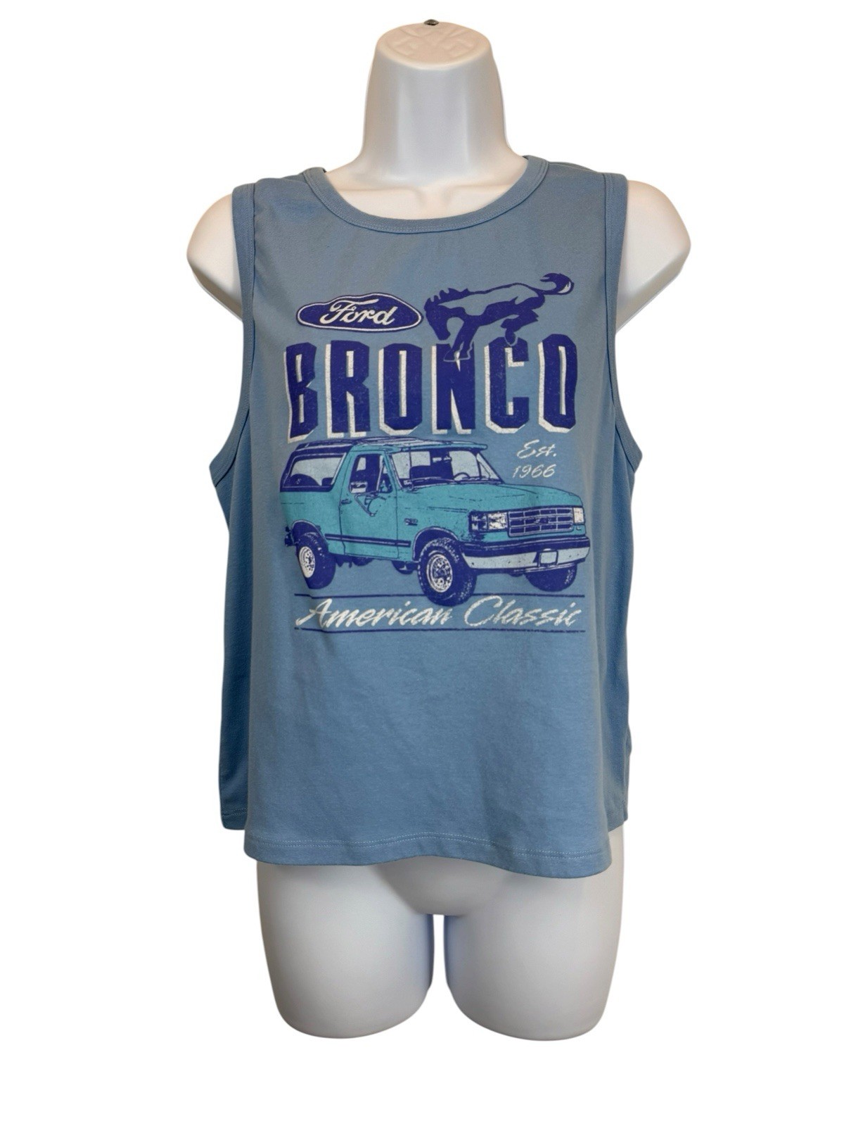 Ford Bronco American Classic Tank Top XXL Blue Official Licensed Graphic Muscle