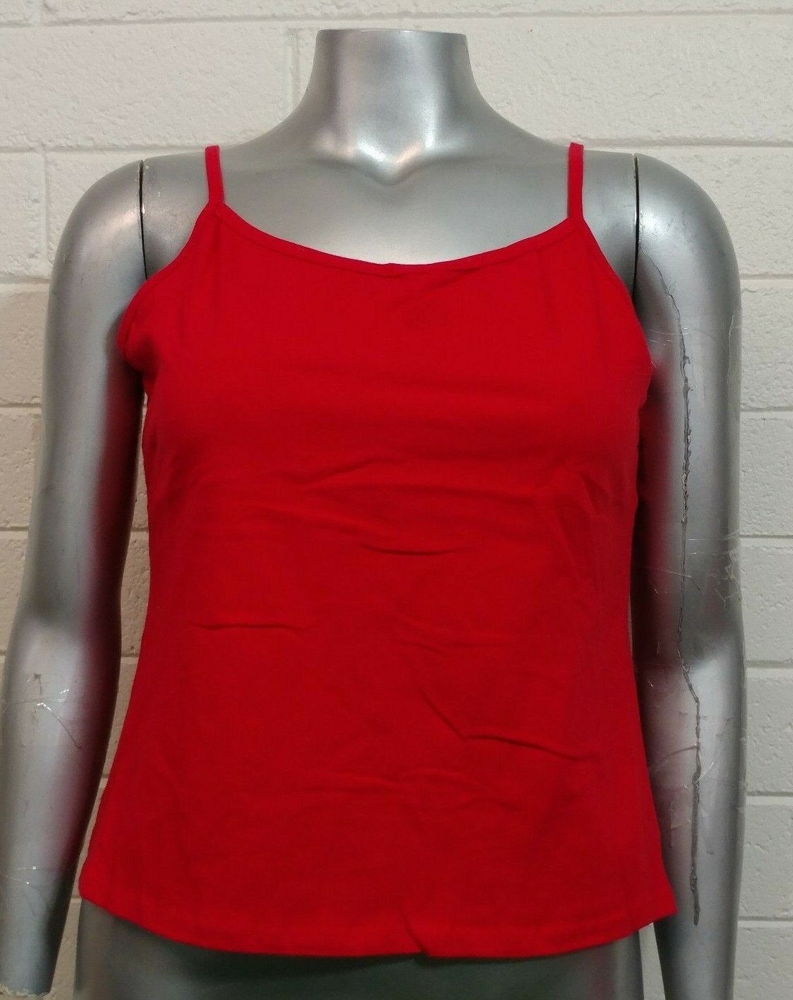 NEW Woman In Your Face Apparel CAMI TANK TOP Size 1X~LARGE Sleeveless Red Cotton