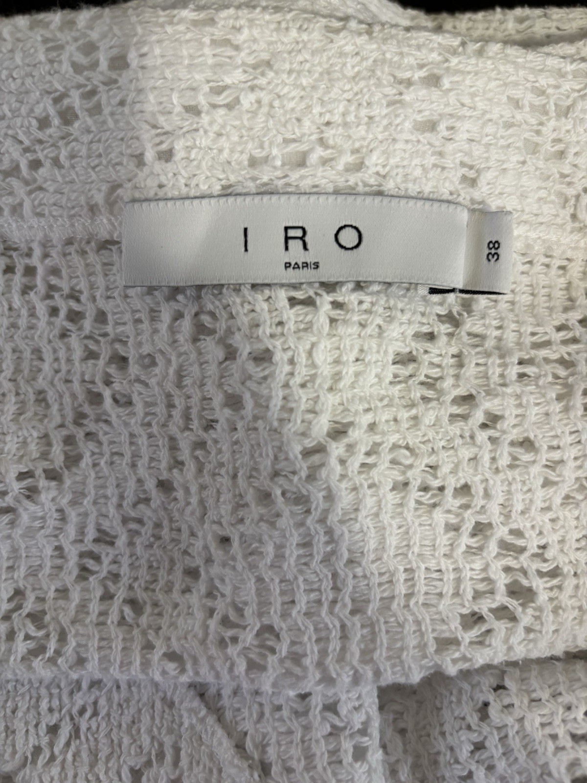 IRO Crochet Halter Cropped Tank Top Tie V-Neck White Size 38