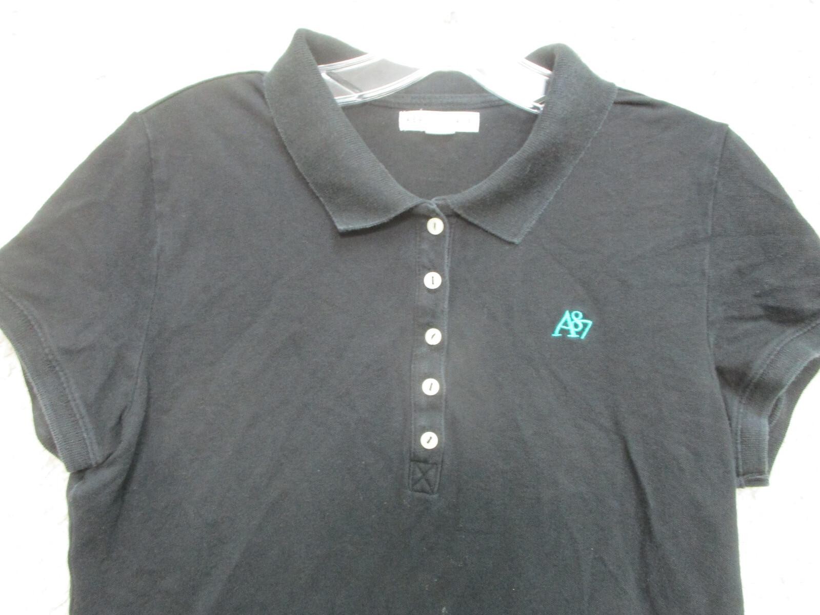 Aeropostale Polo Shirt Extra Large Adult Black Casual Rugby Slim Fit Womens XL