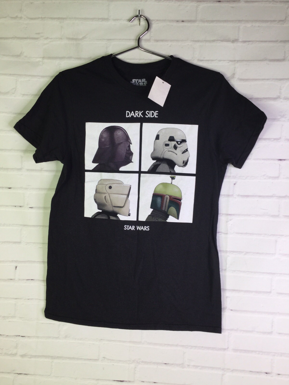 Star Wars Dark Side Darth Vader Boba Fett T-Shirt Black Womens Juniors Size S