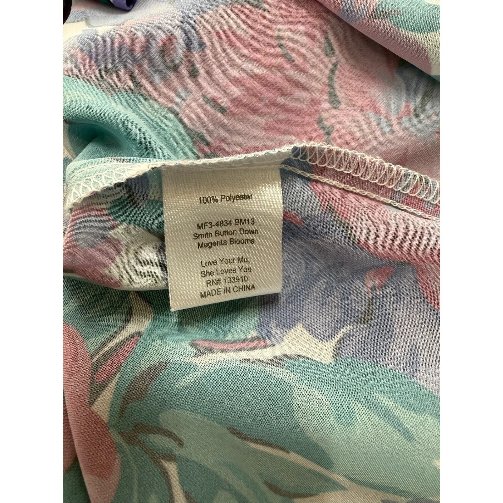 Show Me Your Mumu Smith Button Down Women Small Magenta Blooms Floral MF3-4834