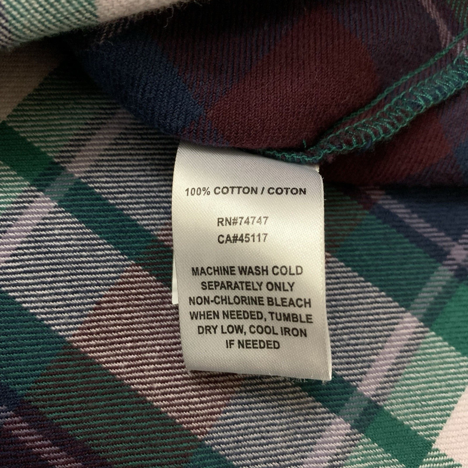 Natural Reflections Shirt Womens XL Purple Blue Flannel Button Up Outdoor Top
