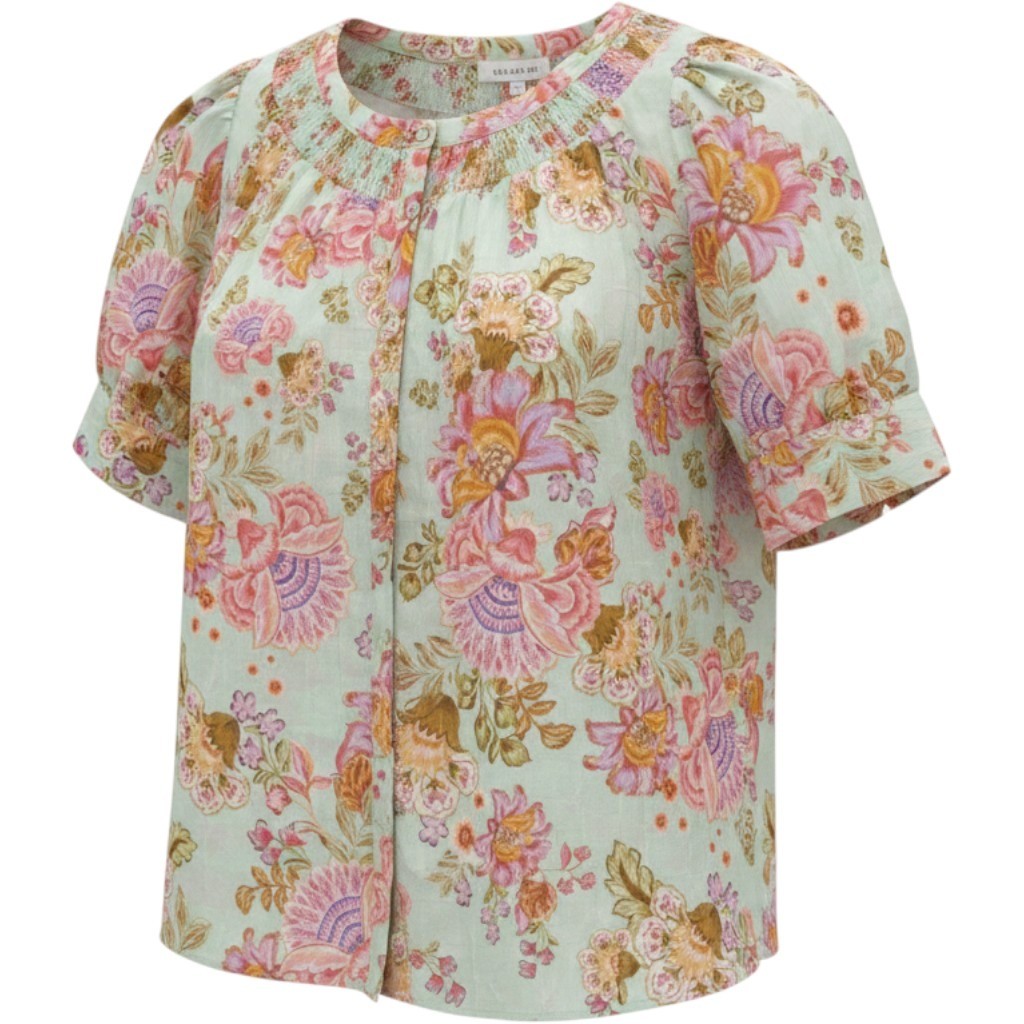 Rose + Olive Floral Blouse XL Feminine Romantic Garden Party Cottagecore