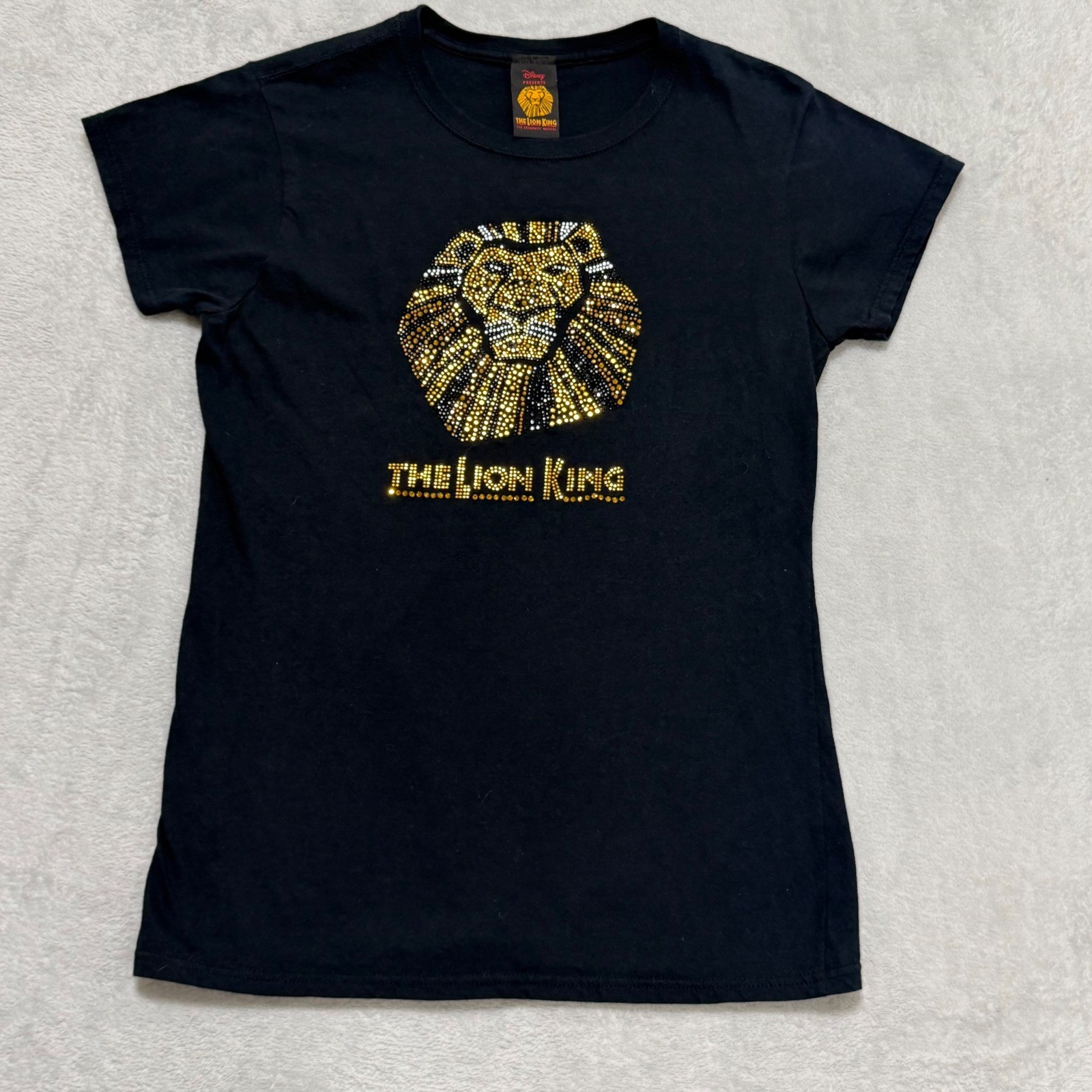 Disney The Lion King Broadway Musical Shirt Women Medium Black Rhinestone Simba