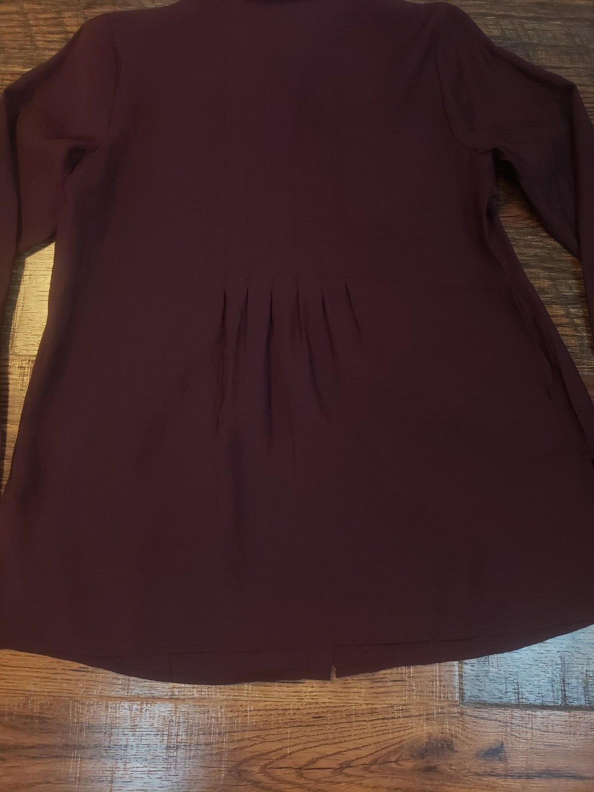 J. Jill Pleated Button‑Front Tunic Thigh Length Long Sleeve Spiced Wine XSP NWT