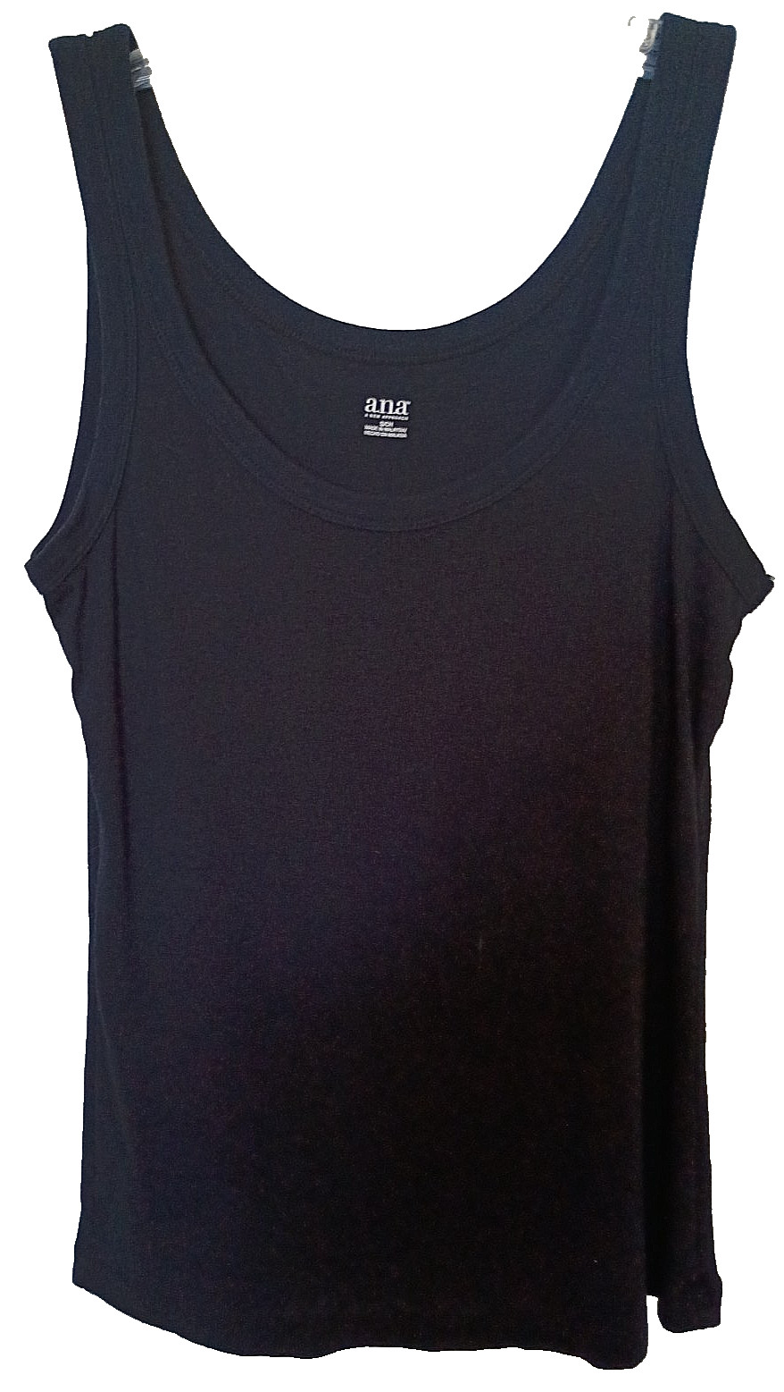 A New Approach 60% cotton, 40% modal solid black scoop neck tank top Size Small