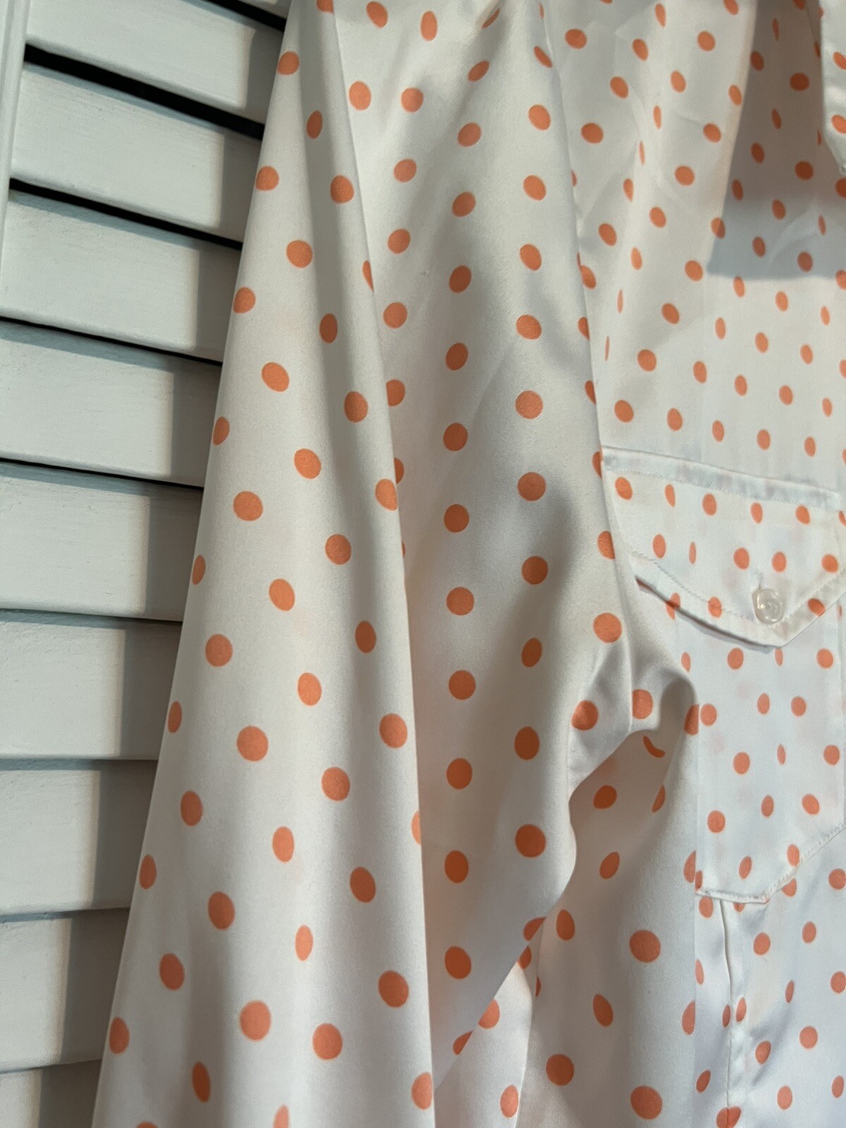 PENDLETON Women’s Size 10 Shirt Blouse Top Button Down Satin Polka Dot Classic