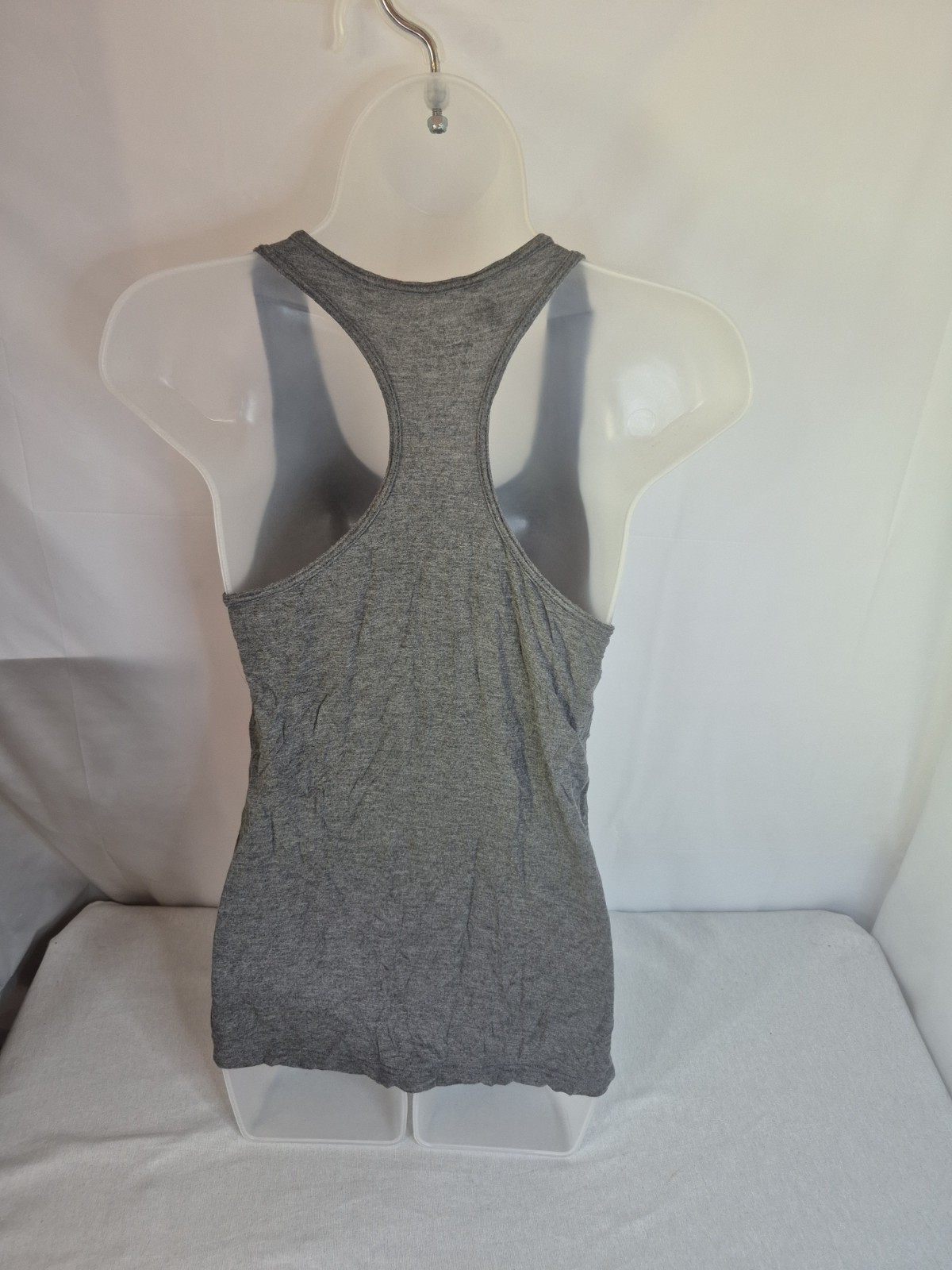 Womens Size Medium Racerback Gray Tank Top Casual Wear Lightweight Summer