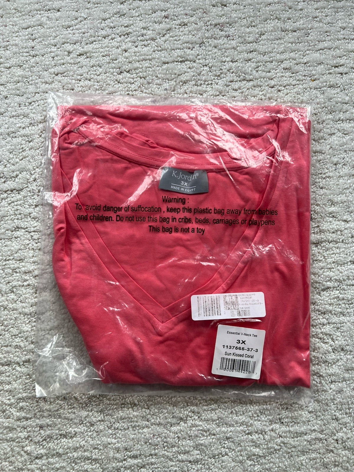 K. Jordan Women Short Sleeve Top, Size 3X, New
