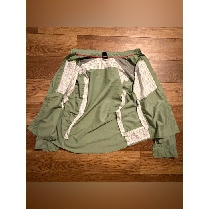 The North Face Womens XL Sage Green Long Sleeve Hiking Button Down Shirt Venting