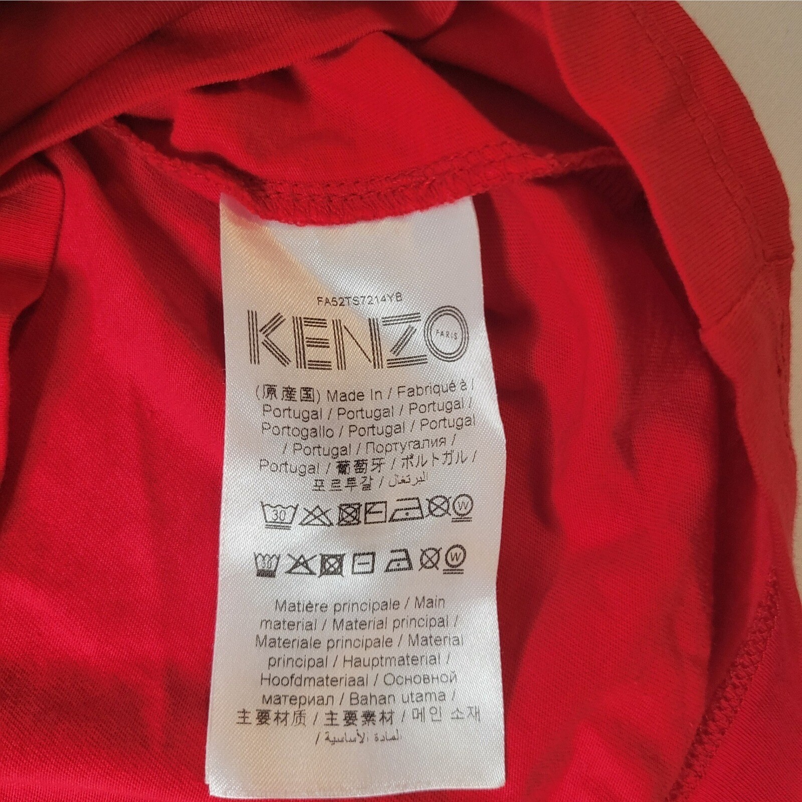 Kenzo Paris Tiger Graphic T-Shirt Womens Large Red Short Sleeve Designer Luxury
