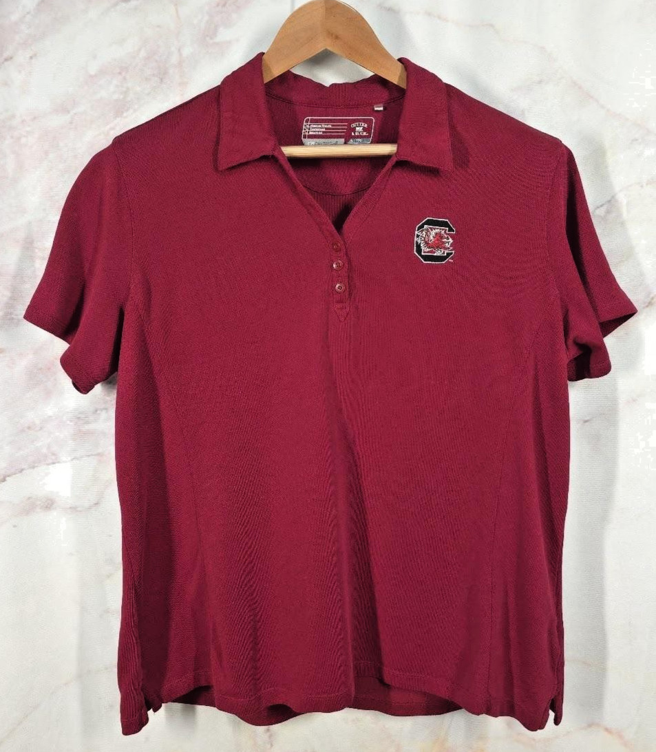 Cutter & Buck Polo Shirt Womens XL Red Gamecocks CB DryTec Collared Golf