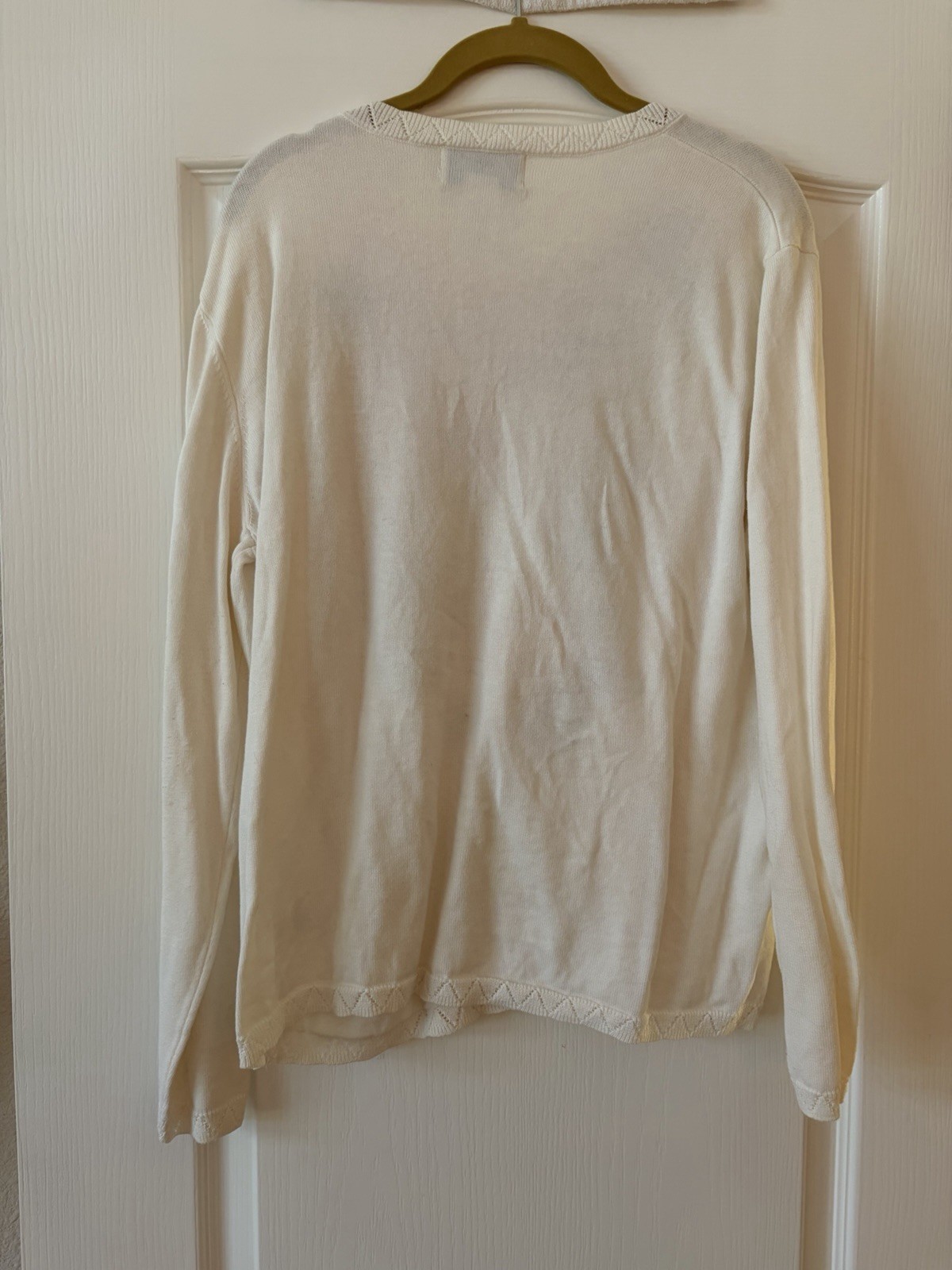 ALFRED DUNNER Women’s Ivory Long Sleeve Pullover Sweater Top Sz Large Floral