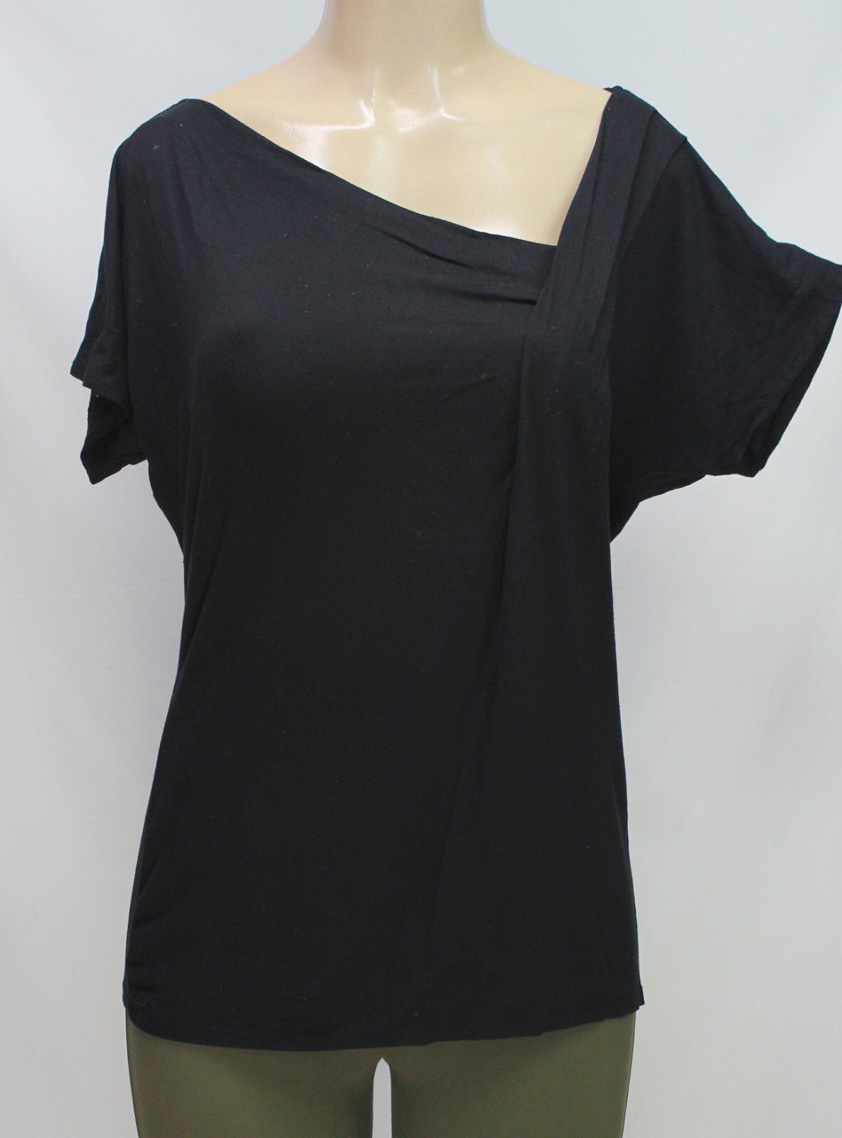 New York & Company Women’s Top Stretch Short Sleeve Black Size S
