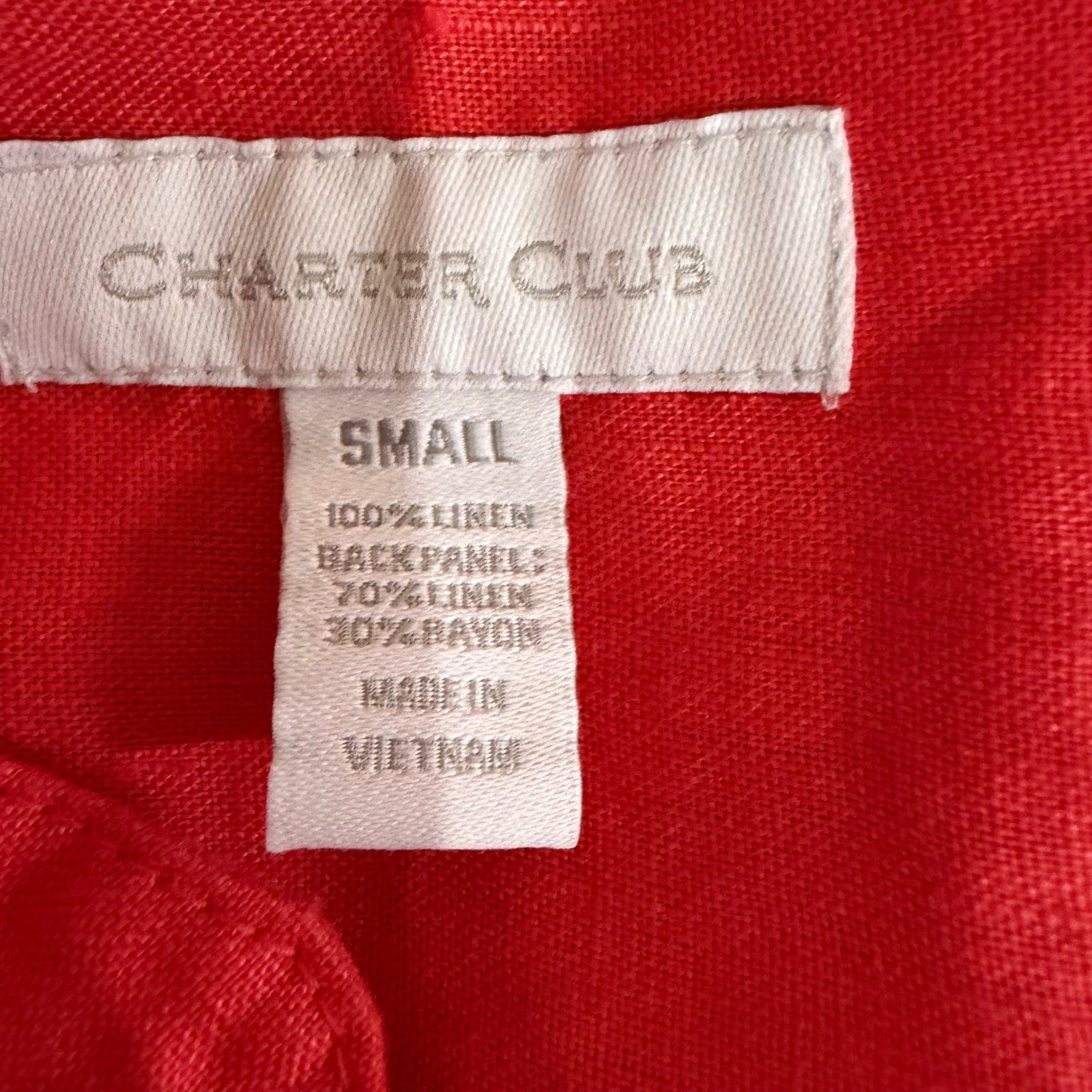 Charter Club Button Up Shirt Womens S Tunic Top Linen Roll Tab Sleeve Breathable