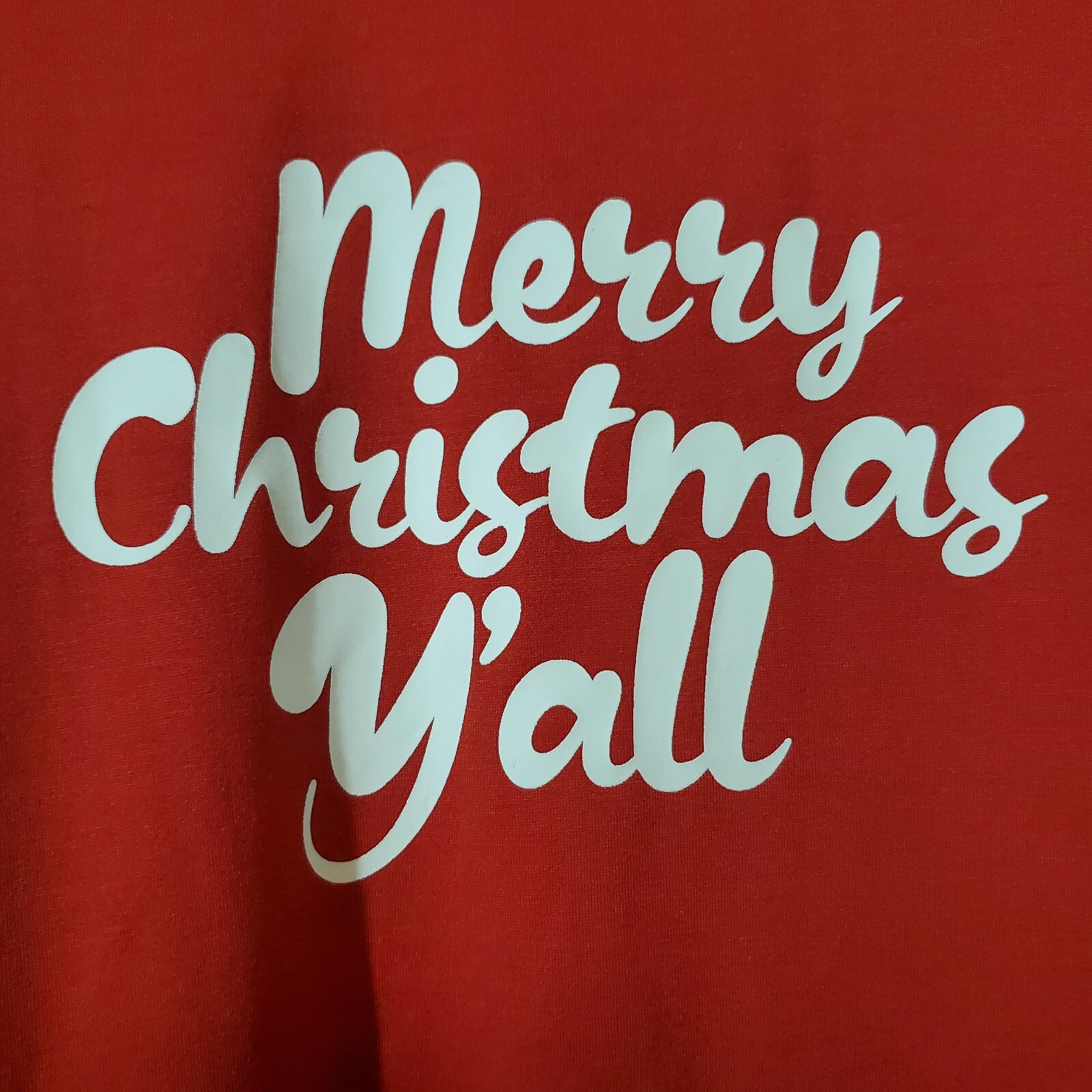 LulaRoe Jane Sweatshirt Womens Small Red Short Sleeve Xmas Merry Christmas Yall