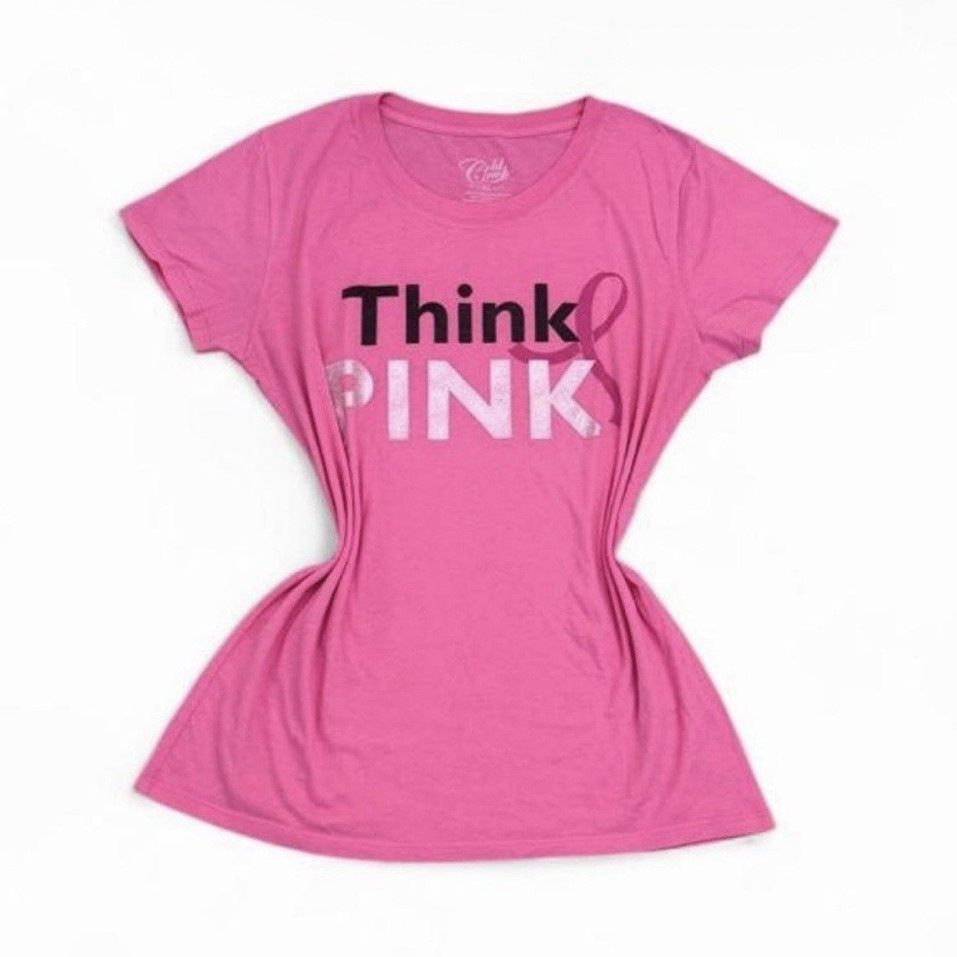 Cold Crush Women’s Pink “Think Pink” Graphic Scoop Neck Short Sleeve Tee XL