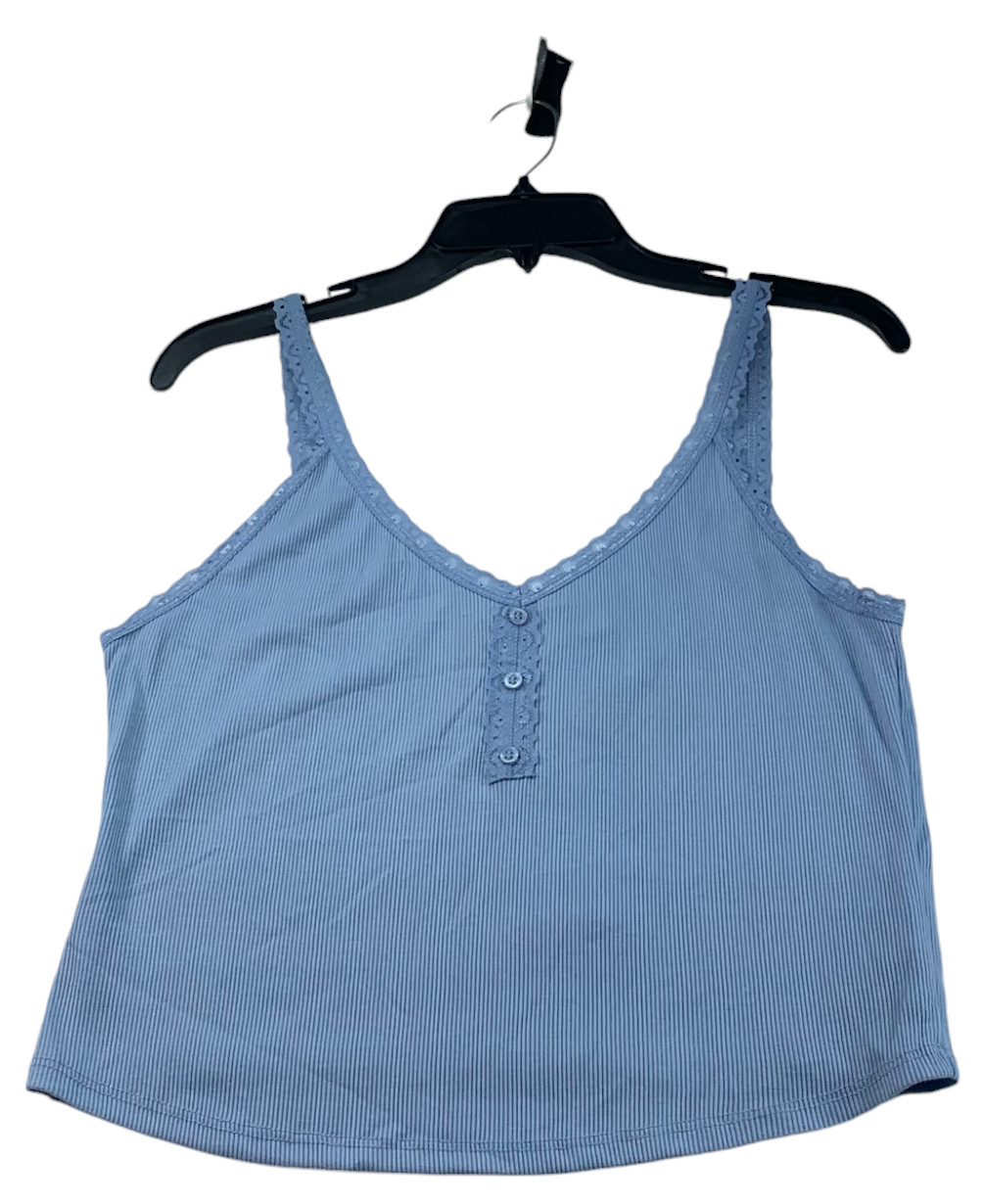Hippie Rose Tank Top Womens Size XL Blue Sleeveless New