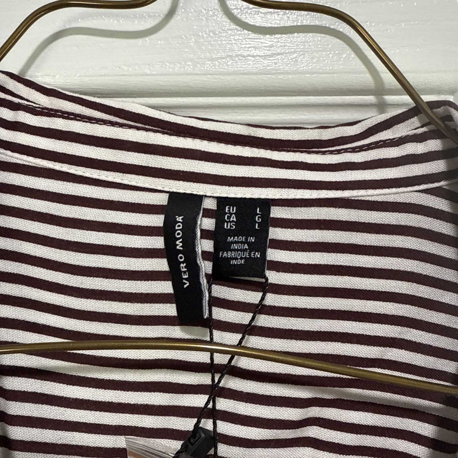 Vero Moda Matilda Stripe Button Down Shirt Petite Large