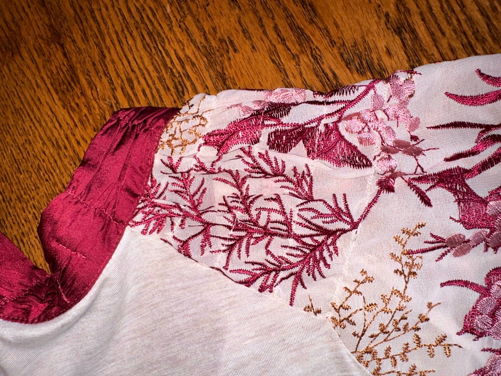Anthropologie Tiny Floral Heavily Embroidered Bishop Puff Sleeve Boho Shirt XS