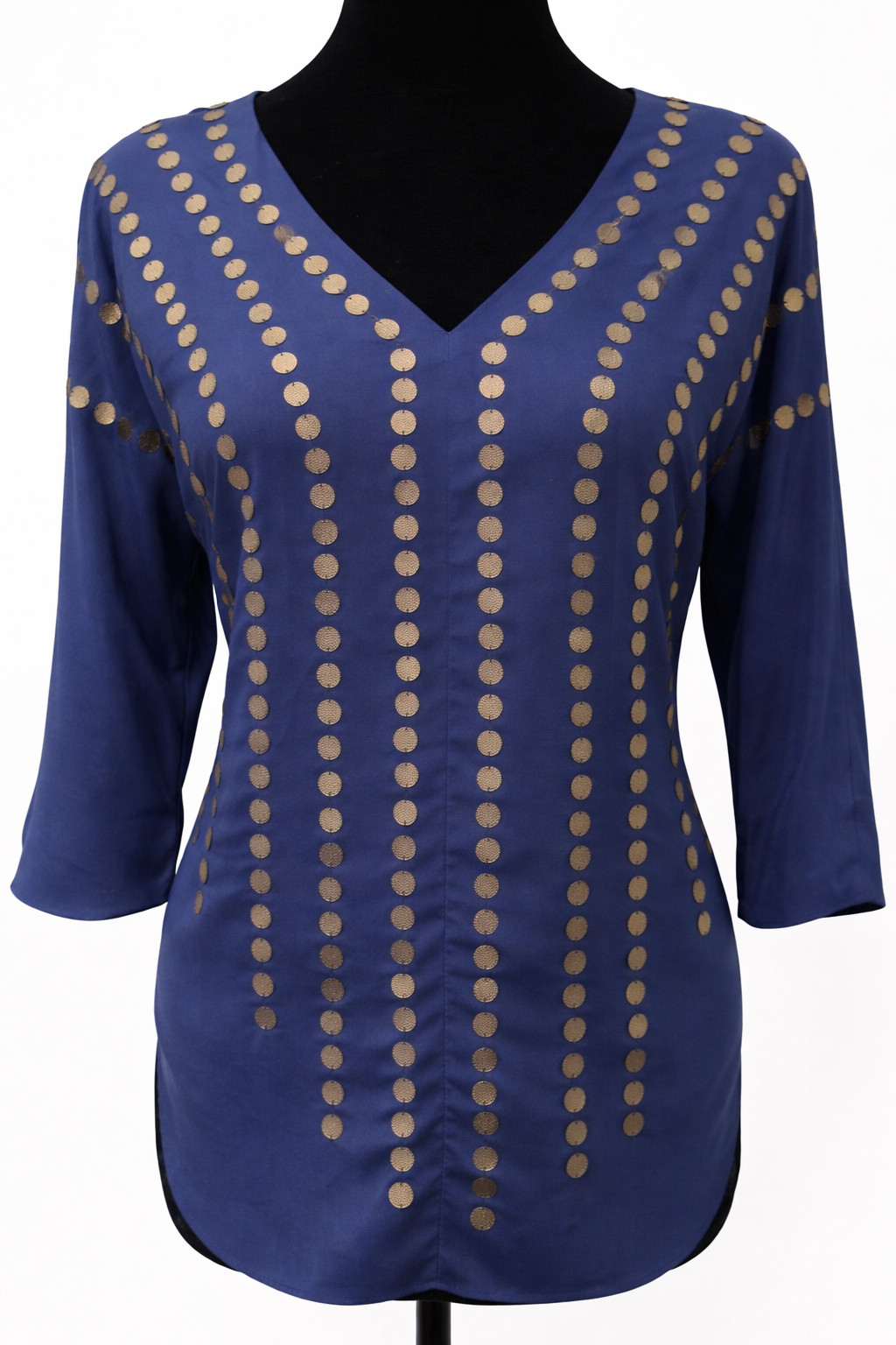 Anthropologie Sparkle & Fade Womens Dolman Top Size Small Blue Cold Shoulder