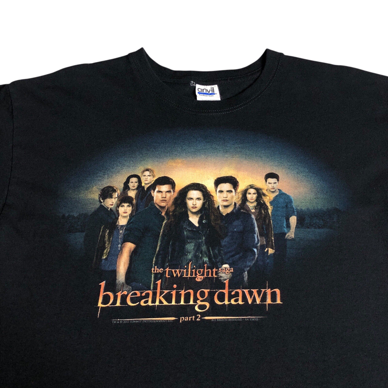Twilight Saga Breaking Dawn Part 2 Movie Promo Shirt Large Black Graphic 2012