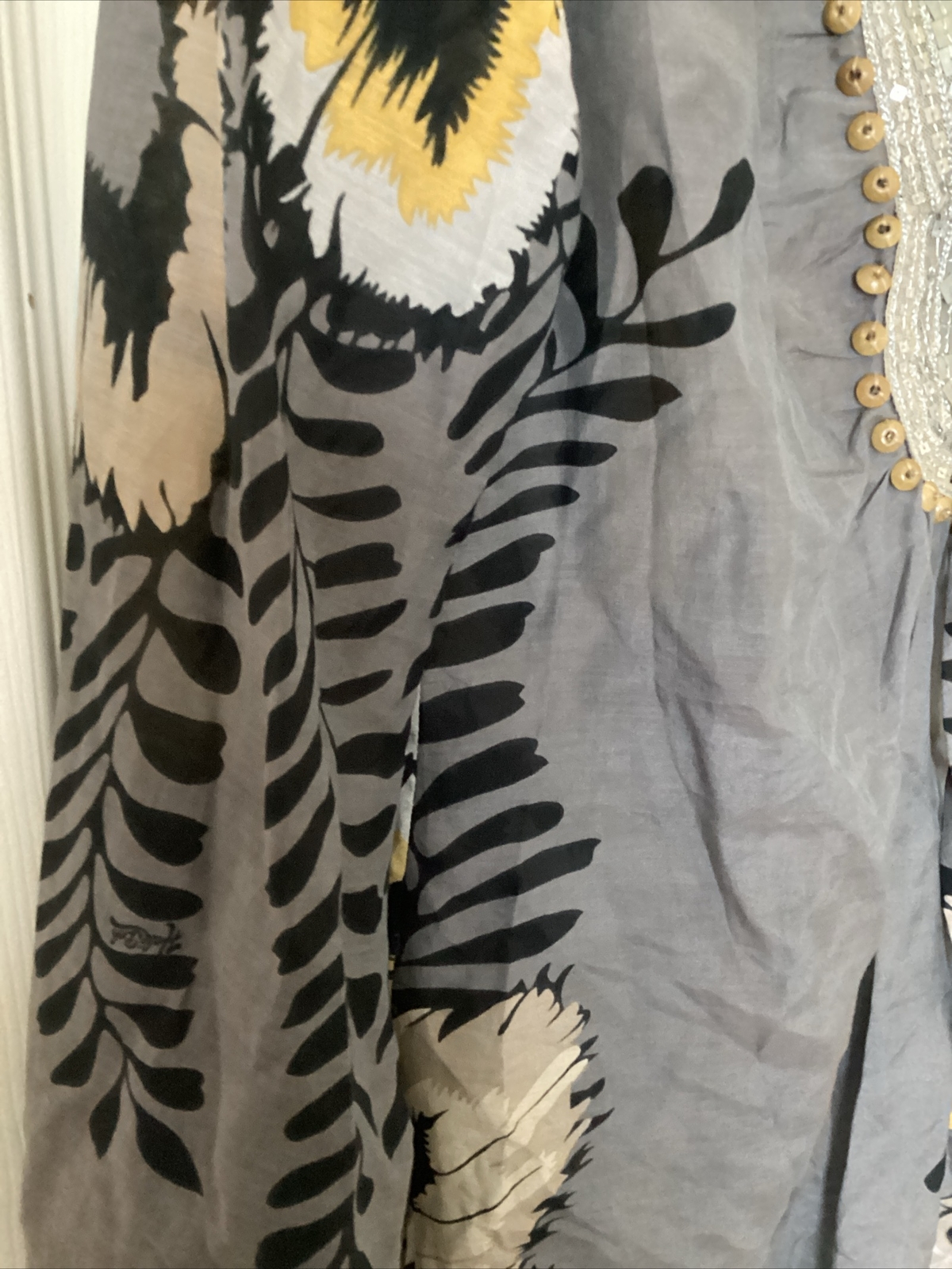 Hale Bob Cabana Beaded Tunic Blouse Sz S