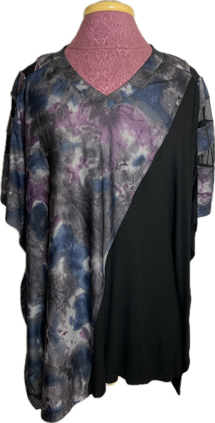Stiletto Women’s Top Black Multi One Size Relaxed Fit Retail $79