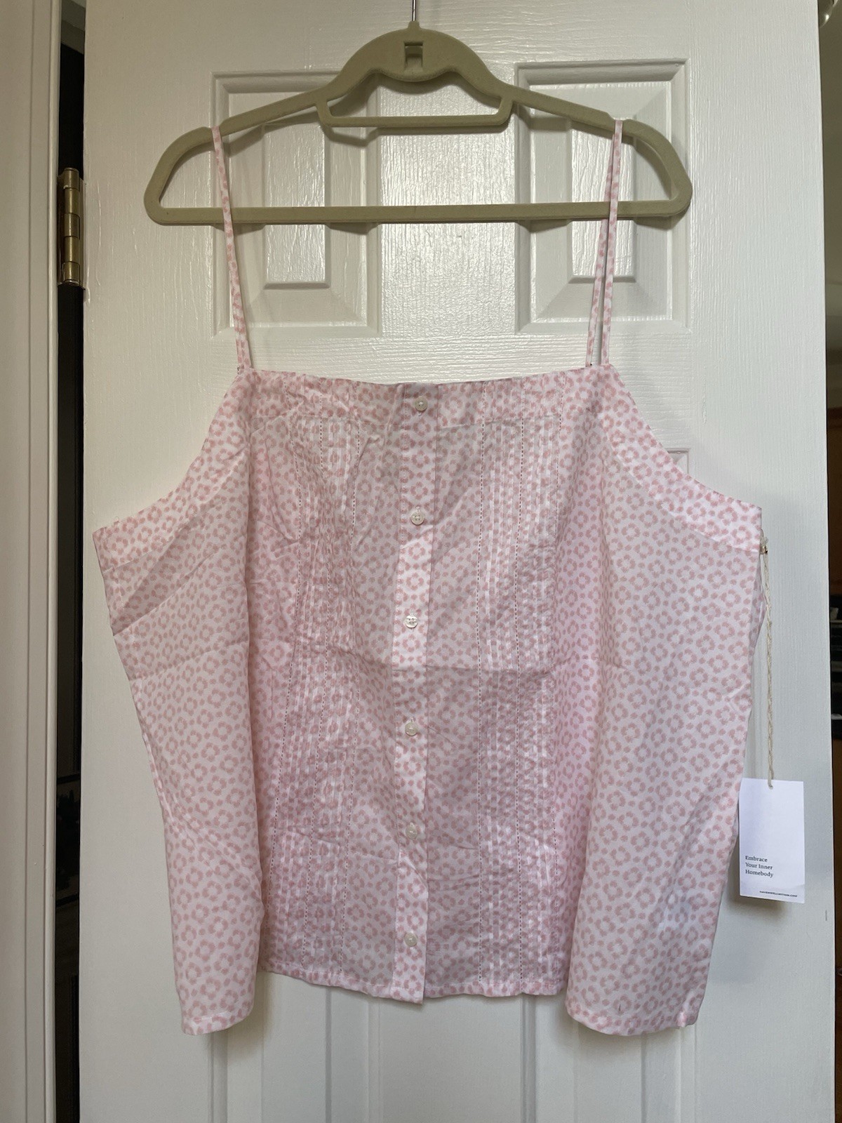 Haven Well Within 100% Cotton Tank Top XXL Pink Print Lightweight NWT $58.00