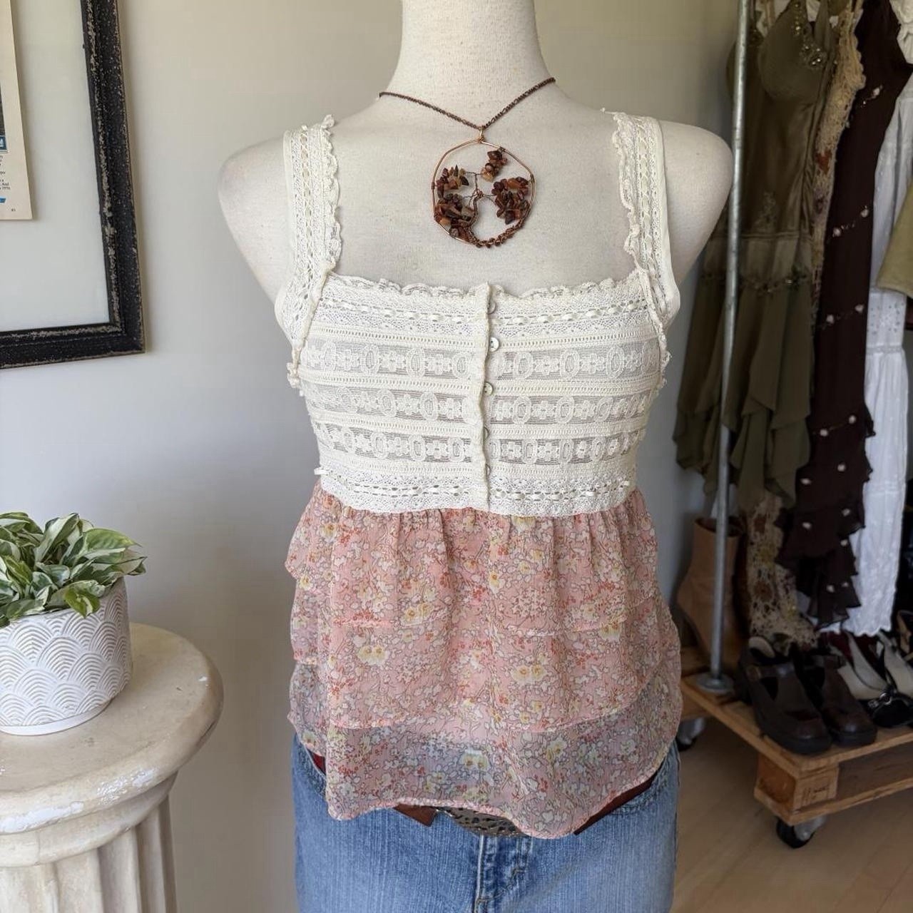 Y2K American Eagle Outfitters Babydoll Tank Top Women’s Size Small