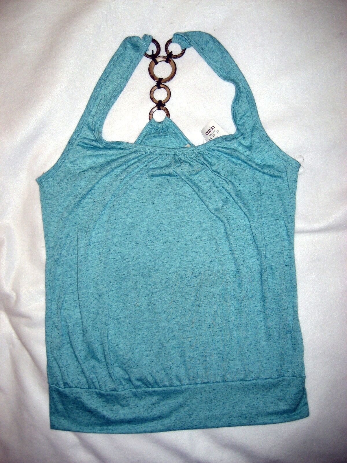 Juniors Eyelash Couture Turquoise Sleeveless Knit Top Blouse – Size Medium – New