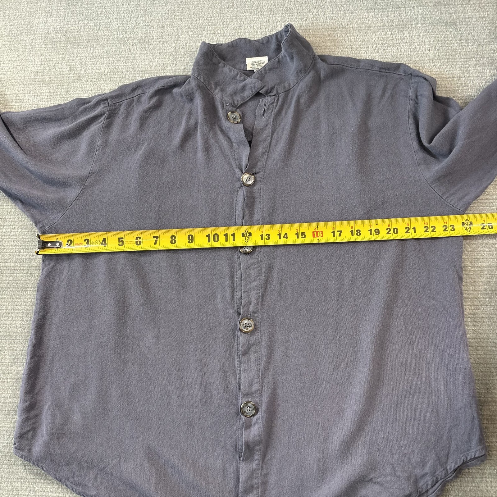 CP Shades Button Down Shirt Women M Gray Boxy Casual Classic Lagenlook Coastal