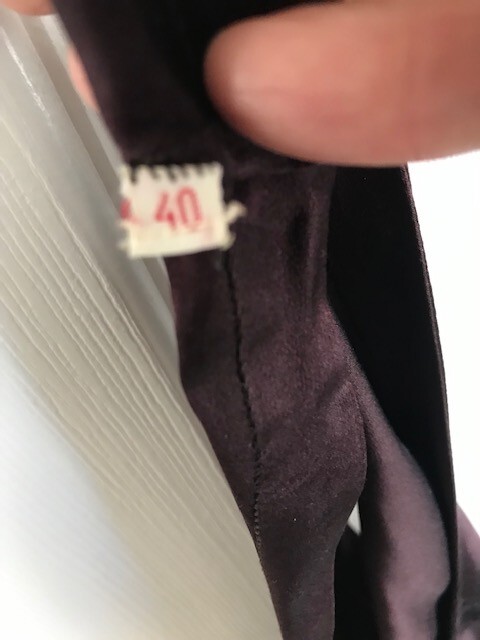 Renata, Crepe Silk Cami, Vintage, Hand Stitched Accents, Eggplant, 40/S/US 8