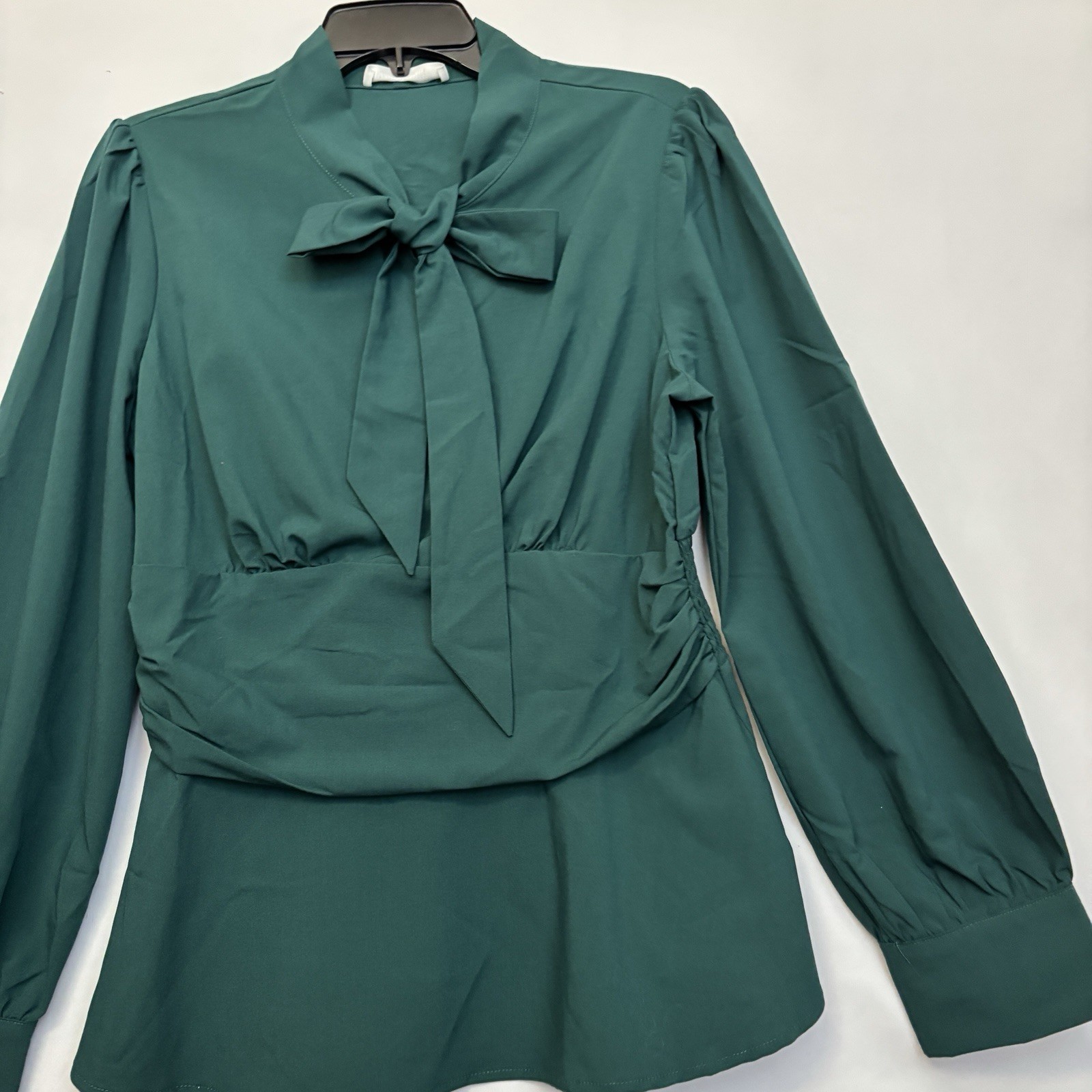 GRACE KARIN Women’s Green Large Collar Tie Long Sleeves Elastic Back