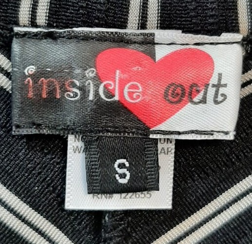 Inside Out Sz S Cold Shoulder Zip Up Front Striped Tunic Blouse Sharkbite Hem