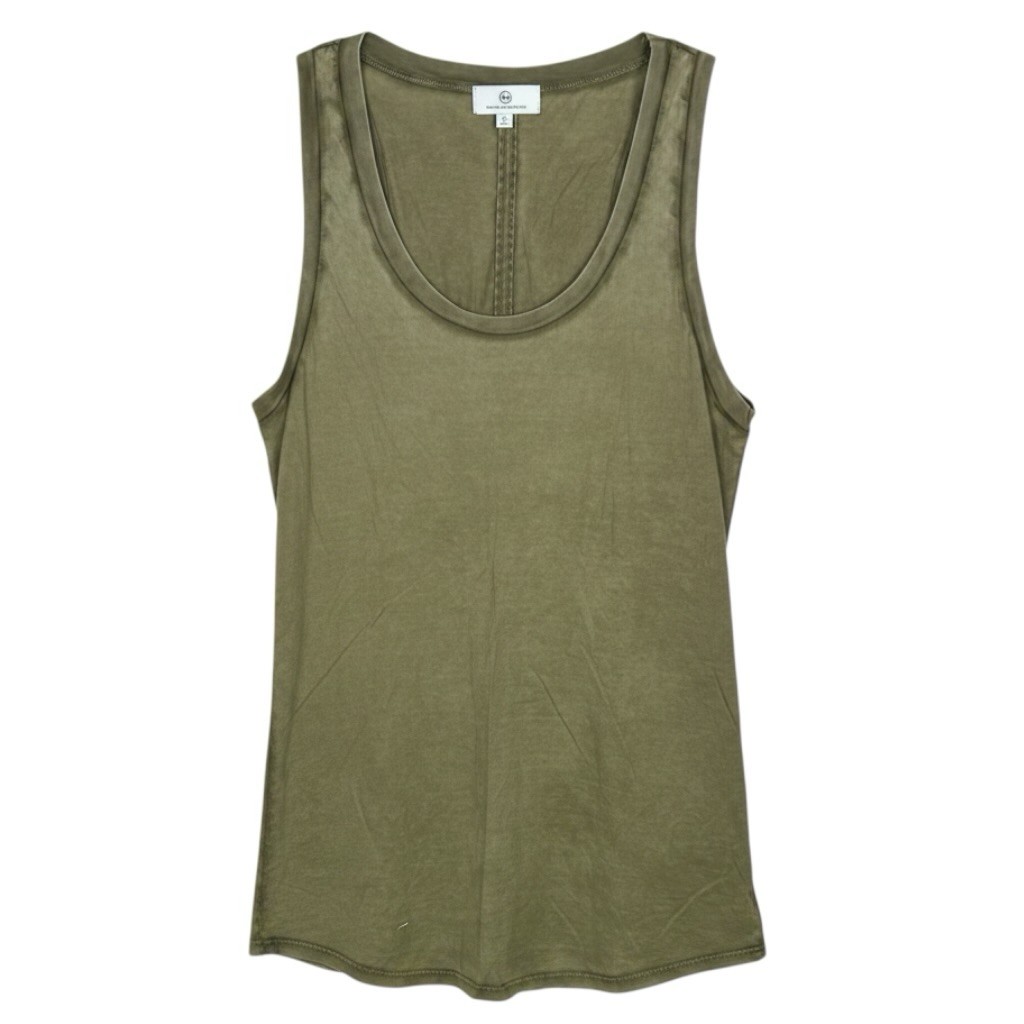 AG Adriano Goldschmied Tank Top Womens Small Green Washed Sleeveless Cambria NEW