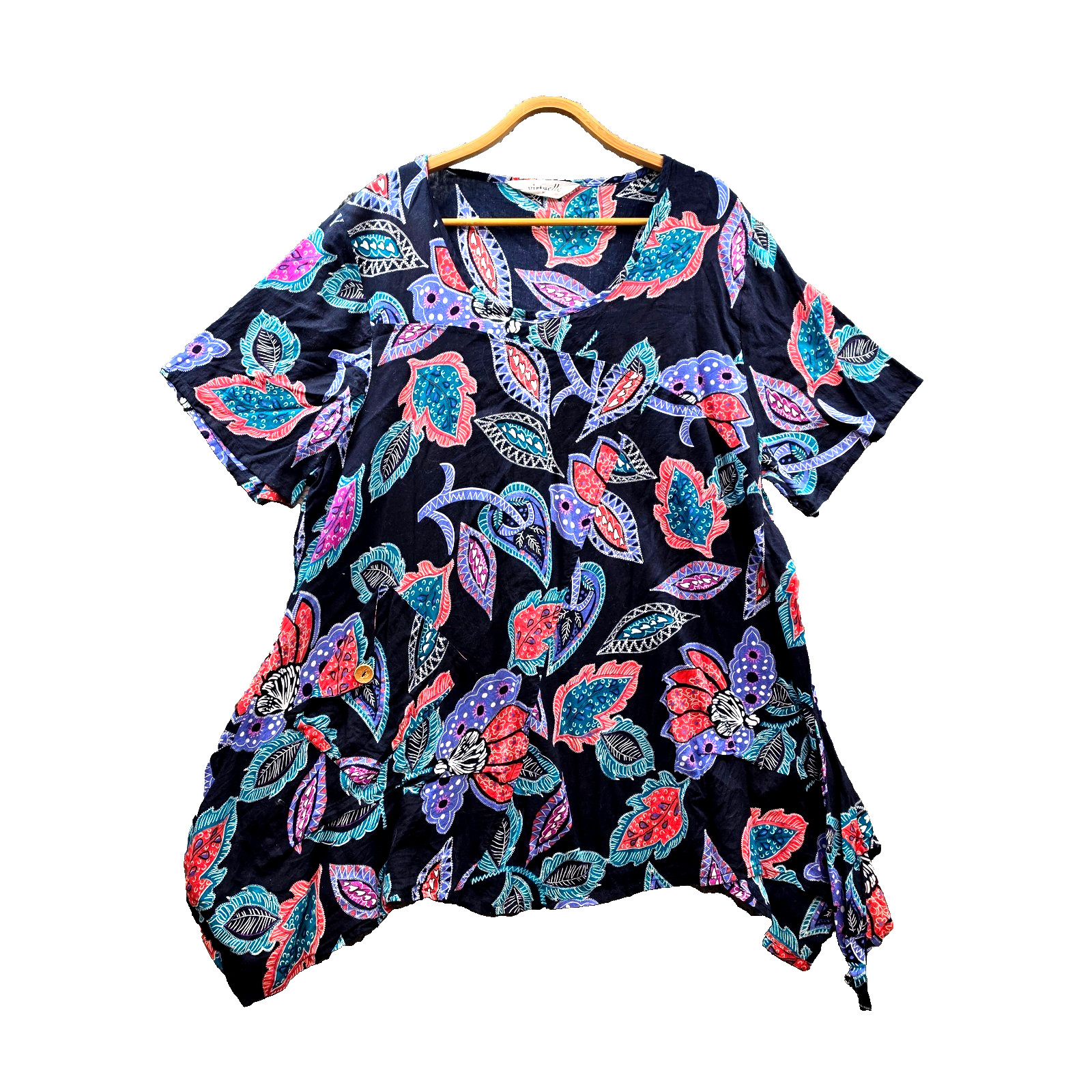 Virtuelle Top Womens Tunic Plus Size 22 Navy Blue Red Green Purple Paisley