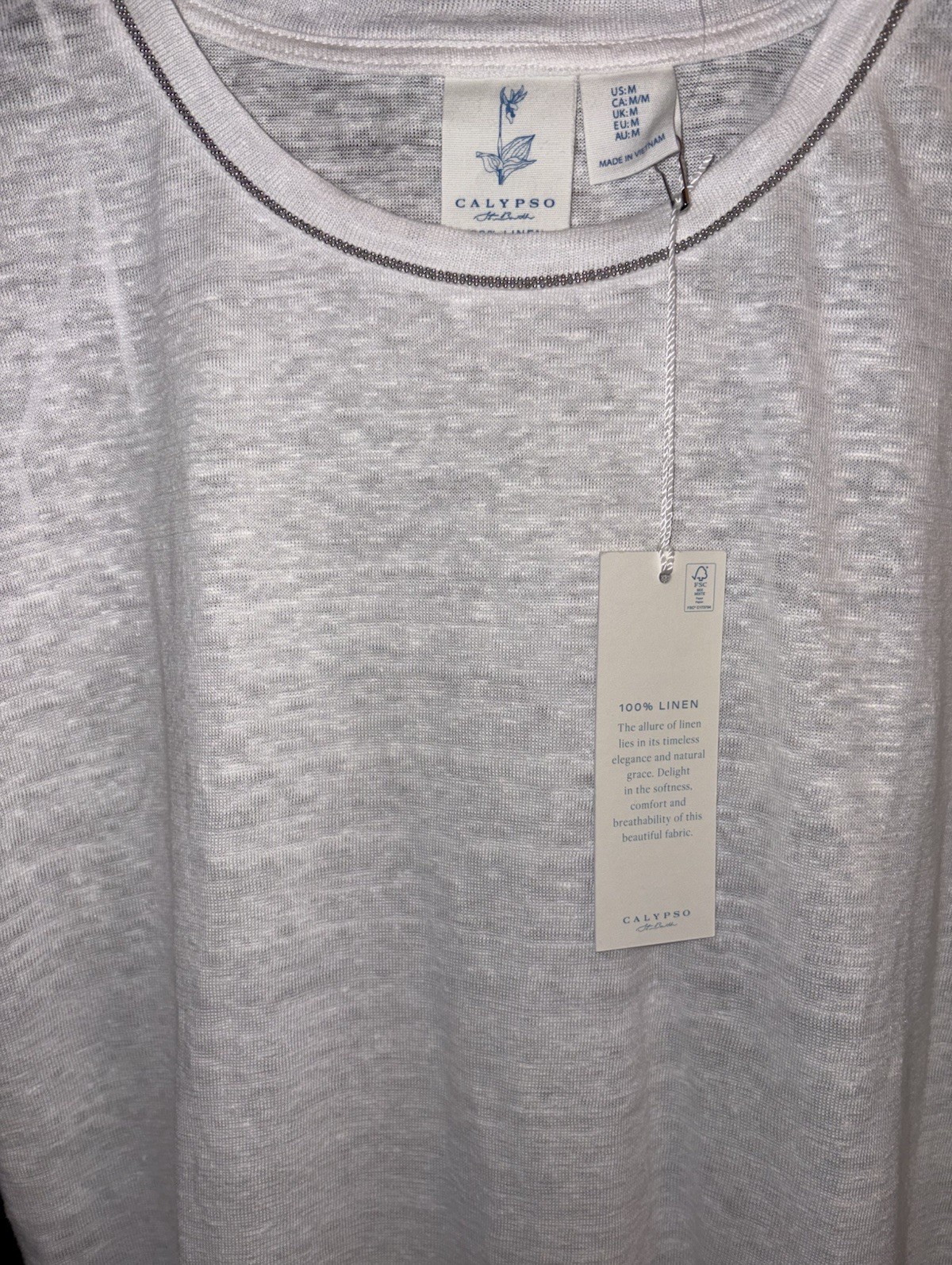 Calypso St. Barth Women’s 100% Linen Knit Top Size M