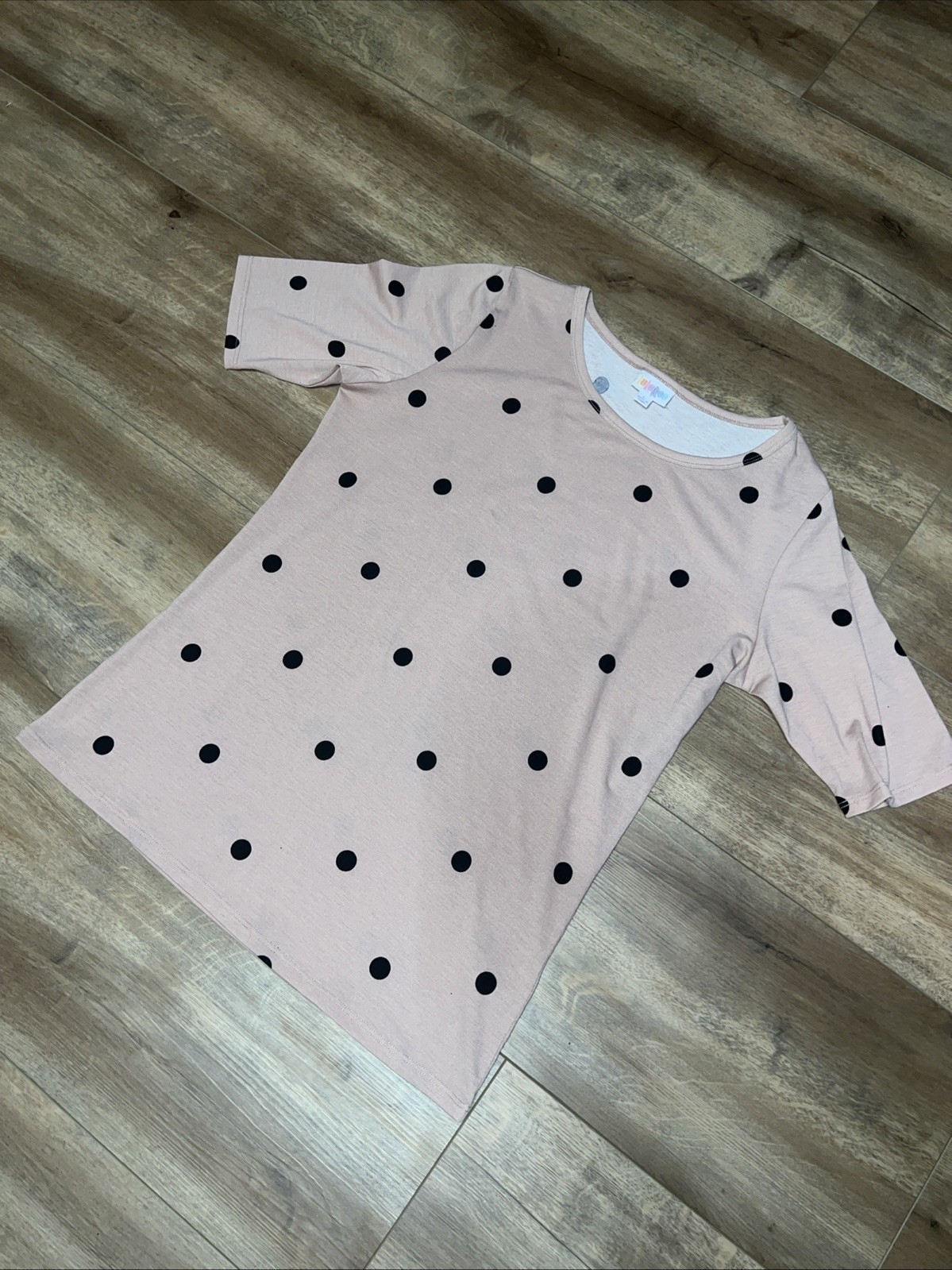 Lularoe GiGi Shirt Top Fitted Pink Black Polka Dots Large 12/14 🦄 Unicorn New L
