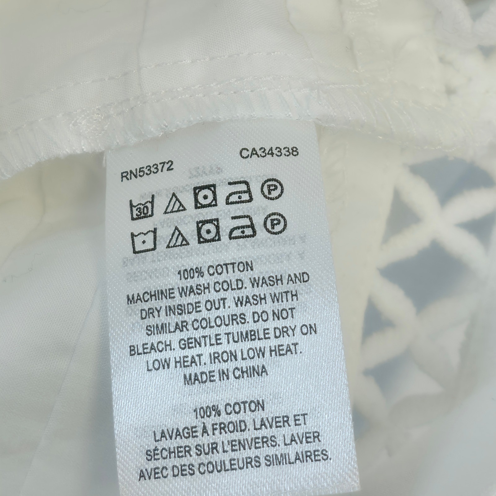FRENCH CONNECTION White Cotton Scalloped Hem Eyelet Trim Crop Top Size S NWT