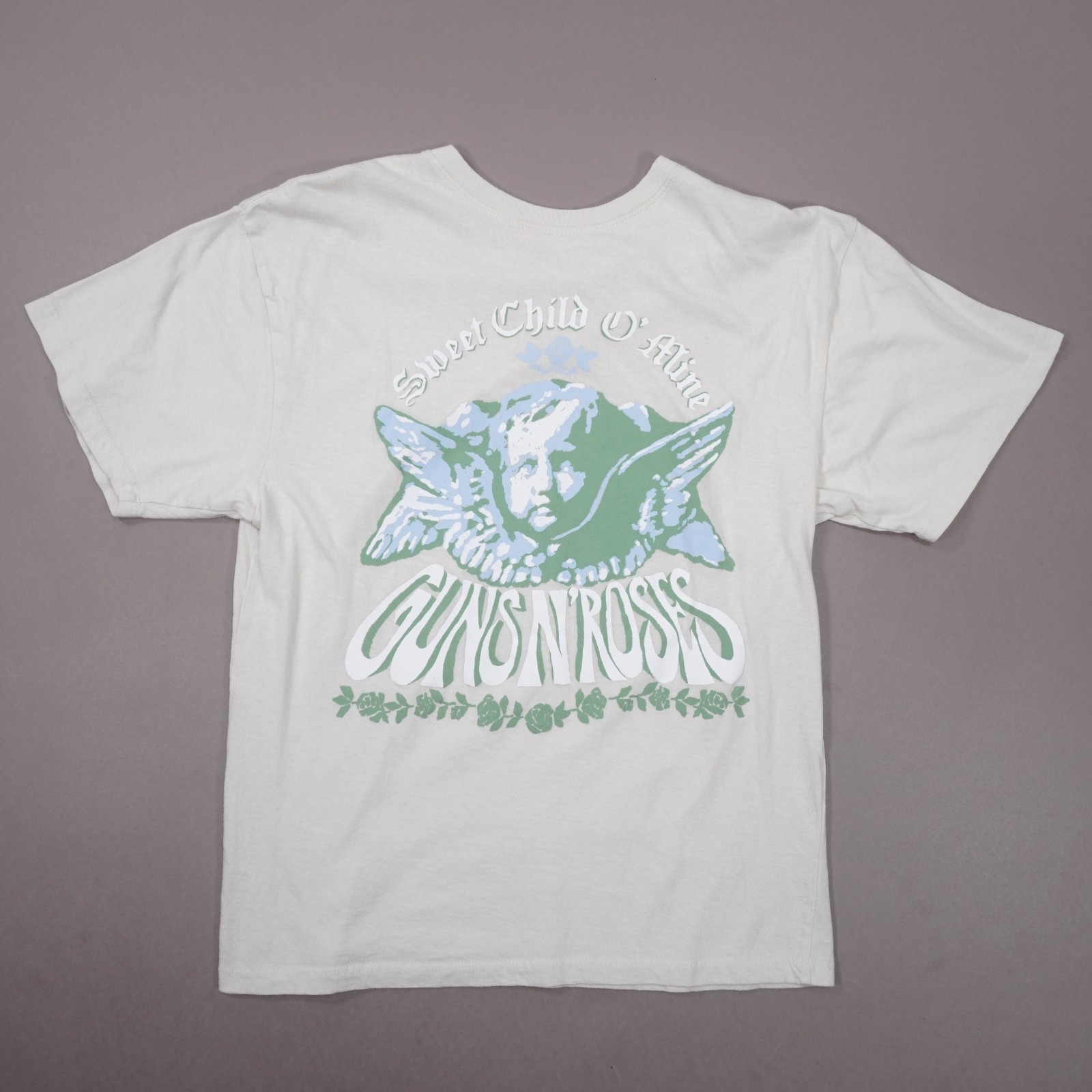 Guns N’ Roses Sweet Child O’ Mine T Shirt Cherub Womens Medium Beige Labeled XL