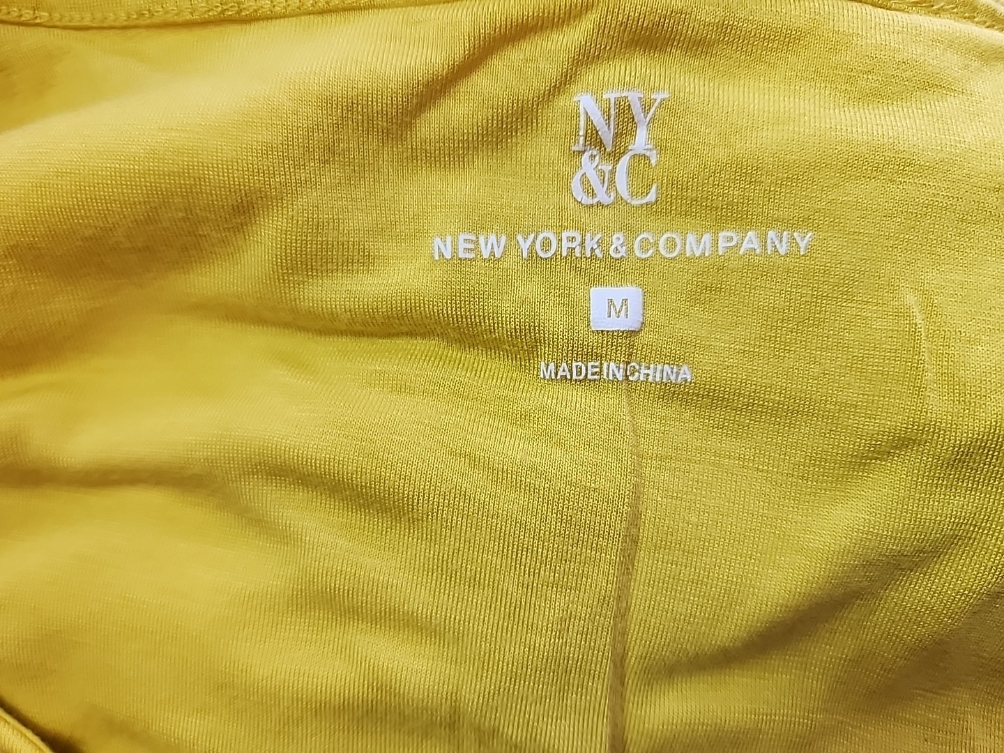 New York & Company Yellow Cold Shoulder Sleeve Shirt Womens M Chest 40 320-36482