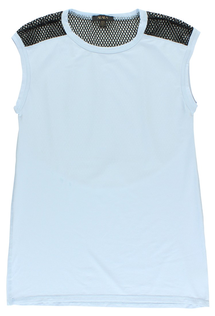 ALALA Womens Mesh Back Sleeveless Workout T Shirt Powder Blue